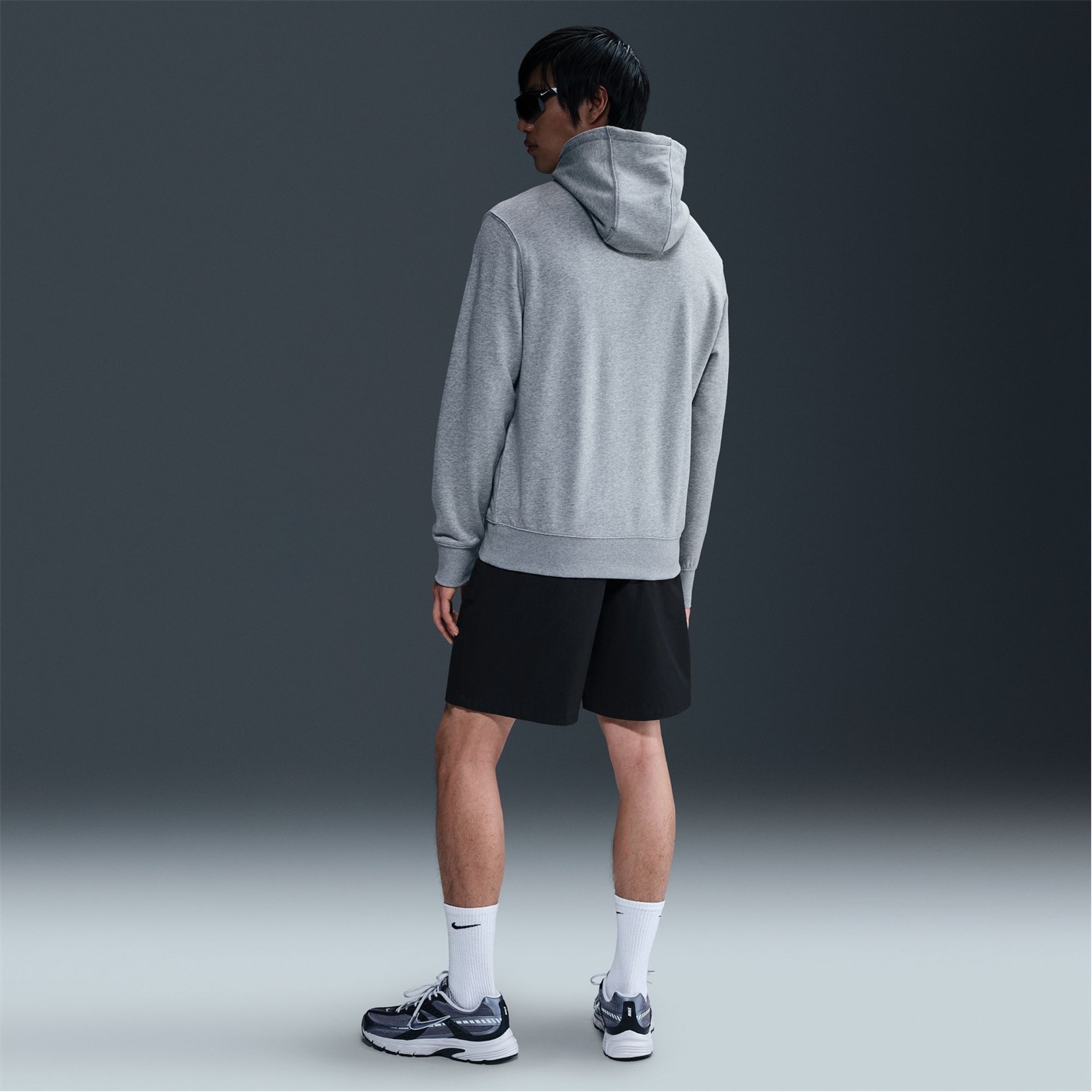 Mikina Nike Dk Grey Heather 526114 Men's Club Over the Head Hoodie - 8