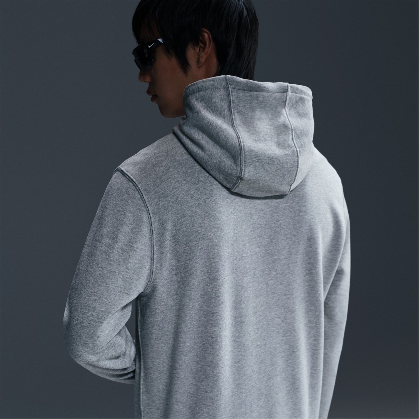 Mikina Nike Dk Grey Heather 526114 Men's Club Over the Head Hoodie - 9