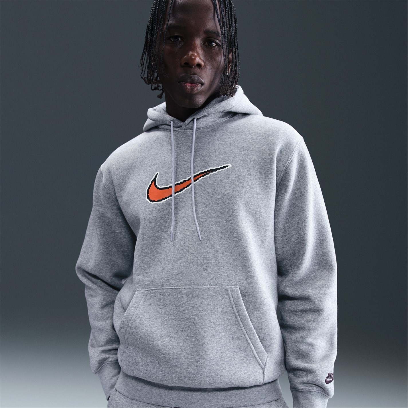 Mikina Nike Dk Grey Heather 3363657 Men's Club Neo Varsity Hoodie - 6