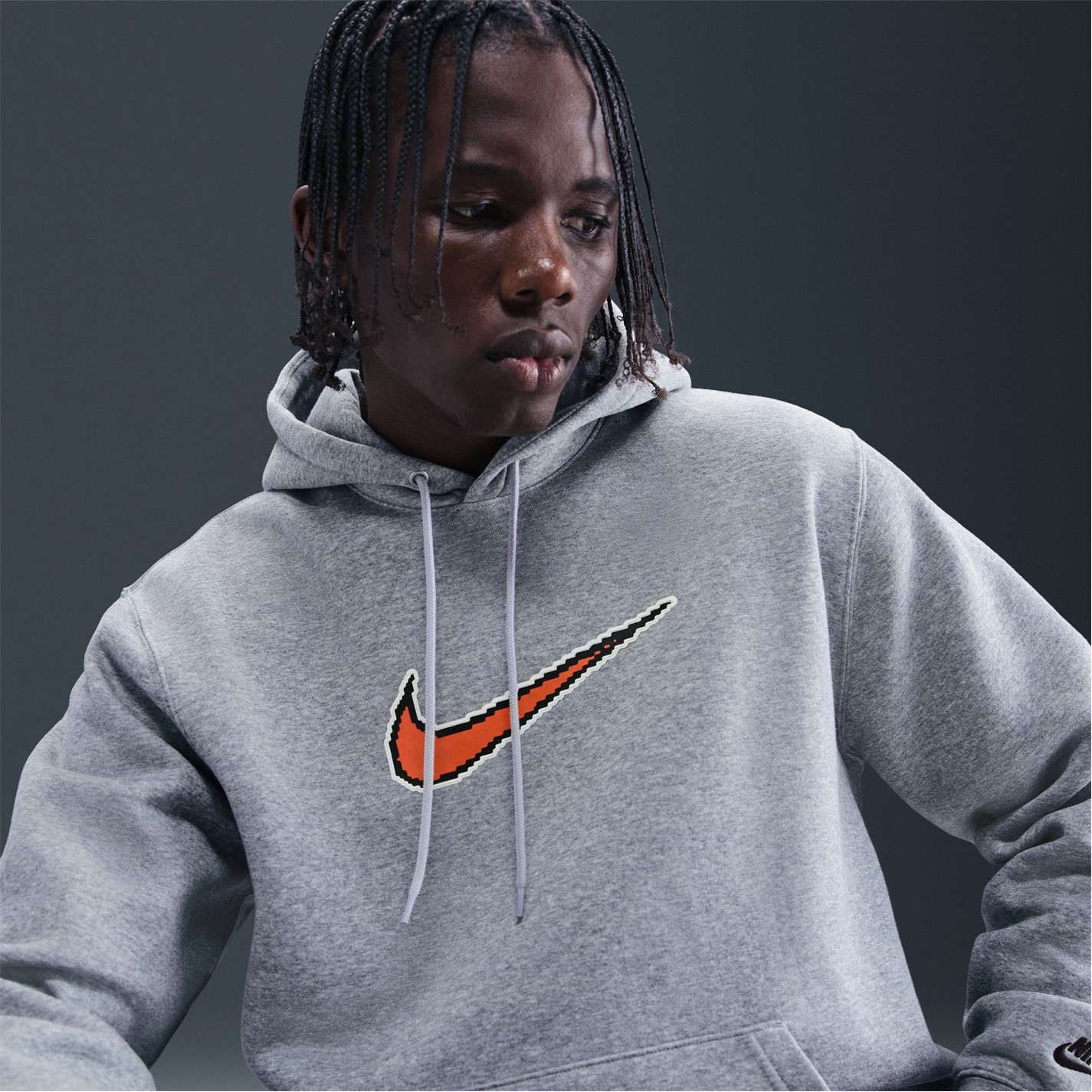 Mikina Nike Dk Grey Heather 3363657 Men's Club Neo Varsity Hoodie - 10
