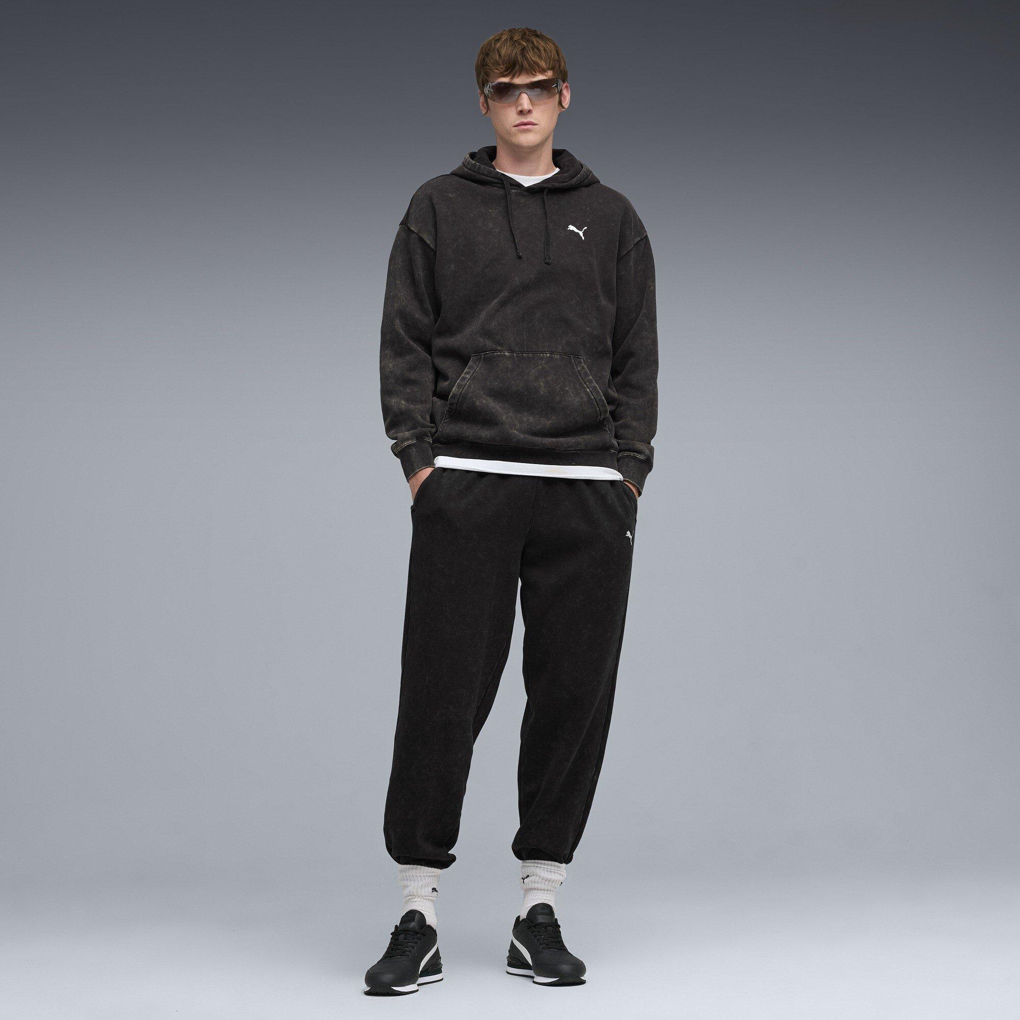 Tepláky Under Armour Black 4212684 Men's Elevated Relaxed Wash Overhead Hoodie - 4