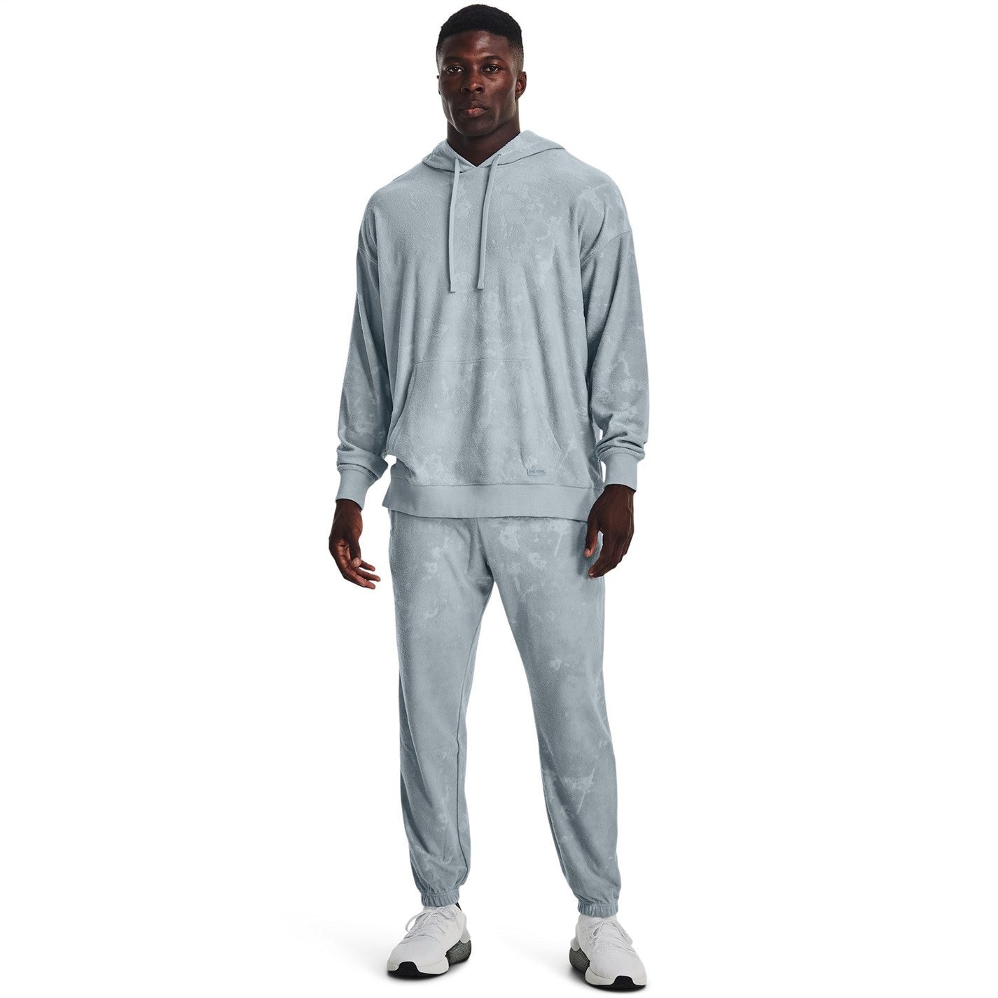 Tepláky Under Armour Blue 2516425 Men's Elevated Relaxed Wash Overhead Hoodie - 4