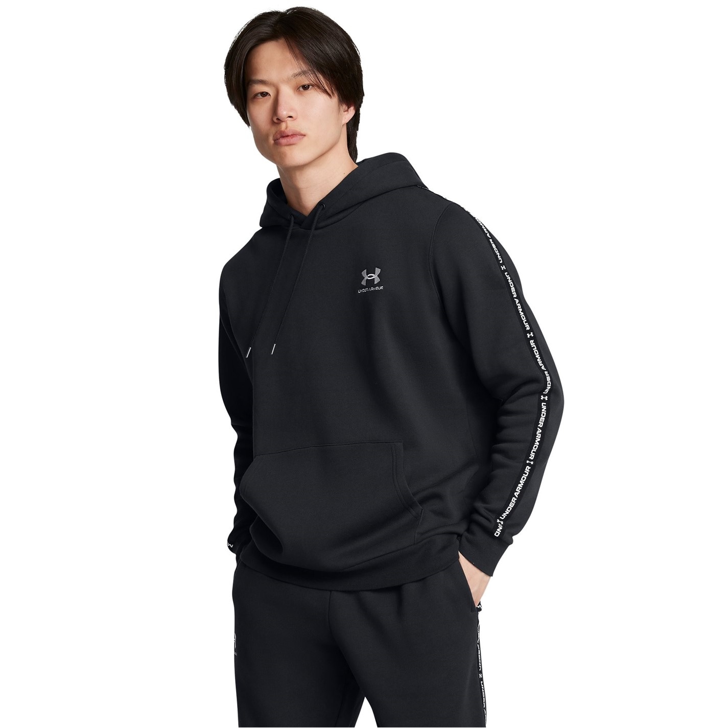 Mikina Under Armour Black 4711857 Icon Fleece Taping Hoodie Mens - 2