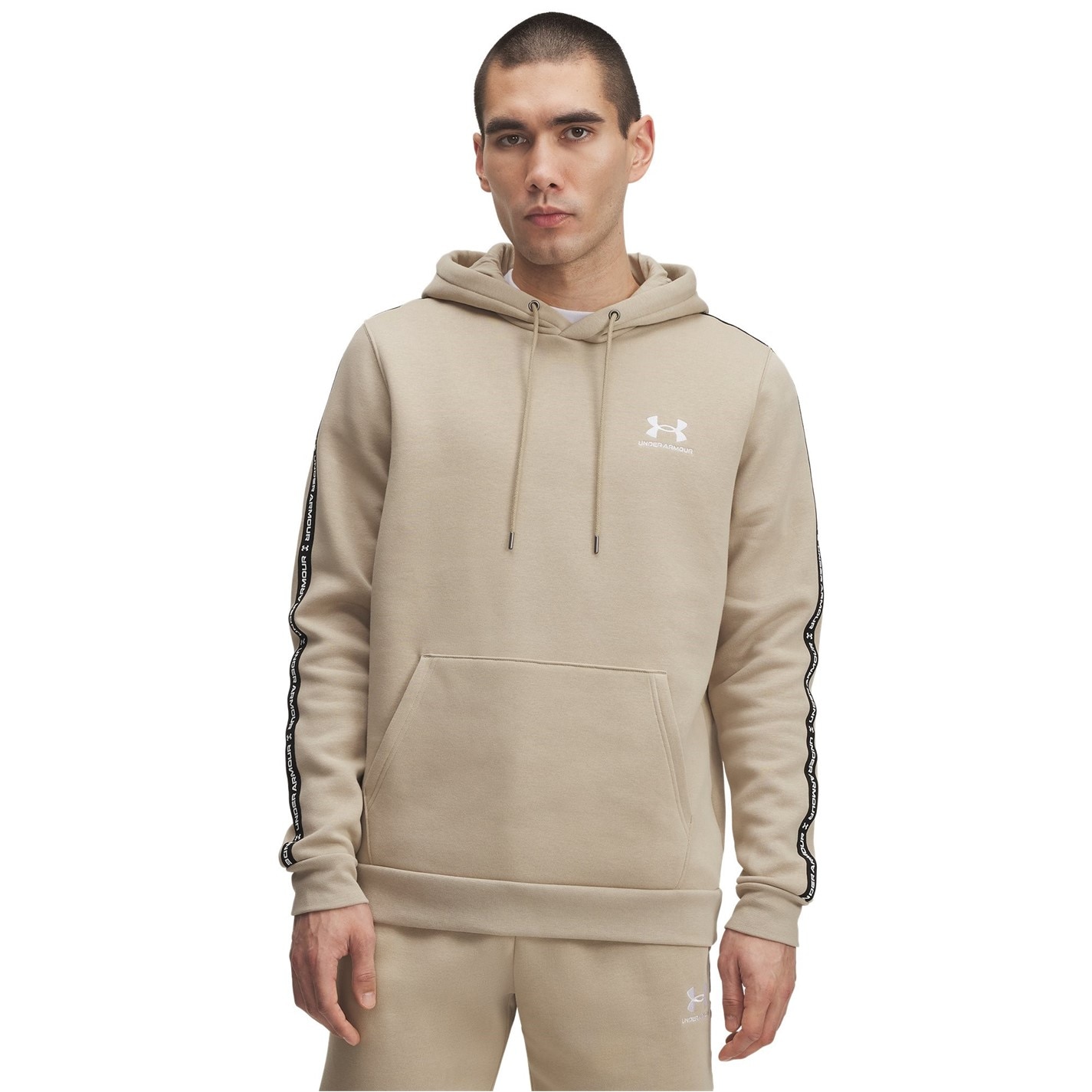 Mikina Under Armour City Khaki 1797662 Icon Fleece Taping Hoodie Mens - 1