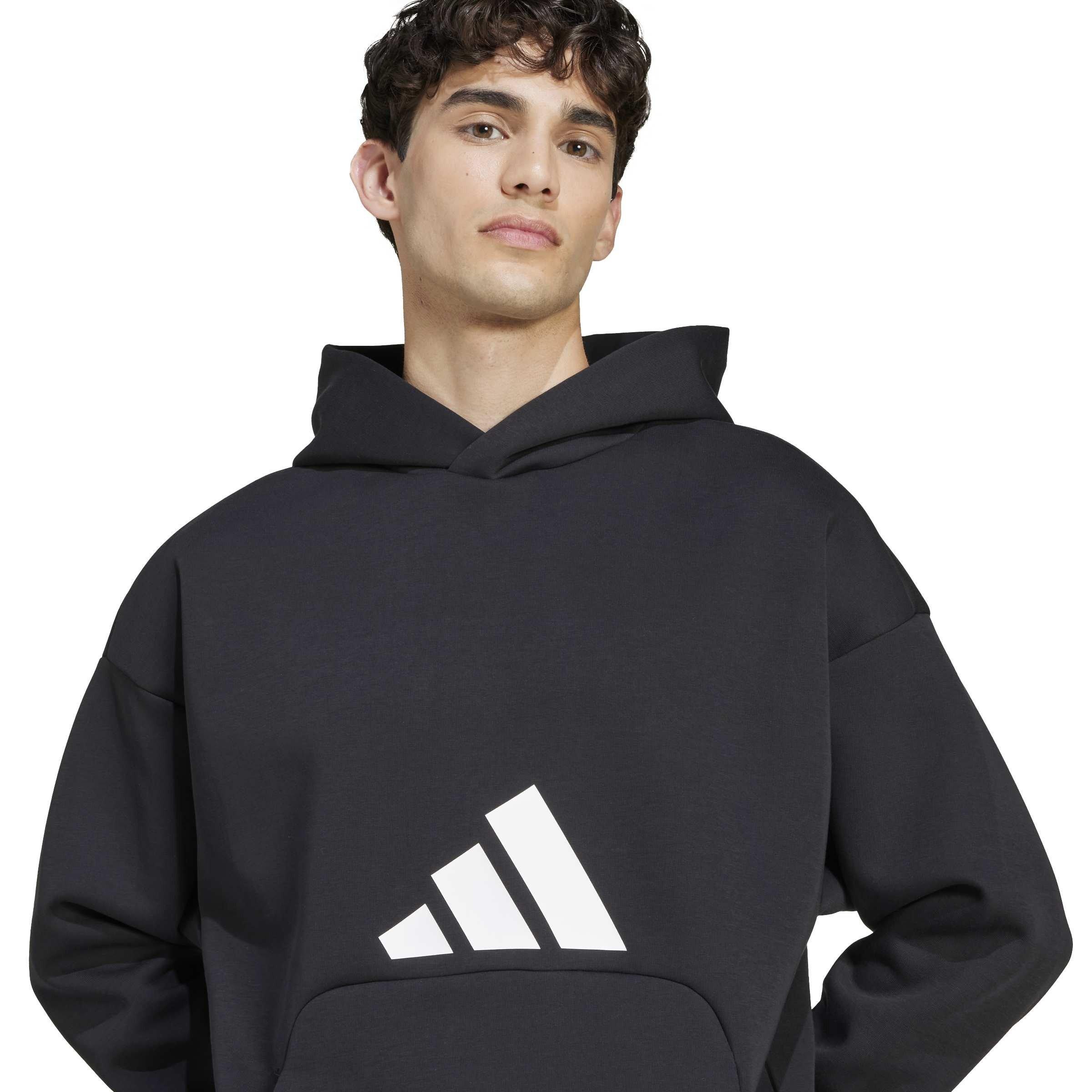 Mikina adidas Black 489243 Men's 3-Bar Over the Head Hoodie - 3