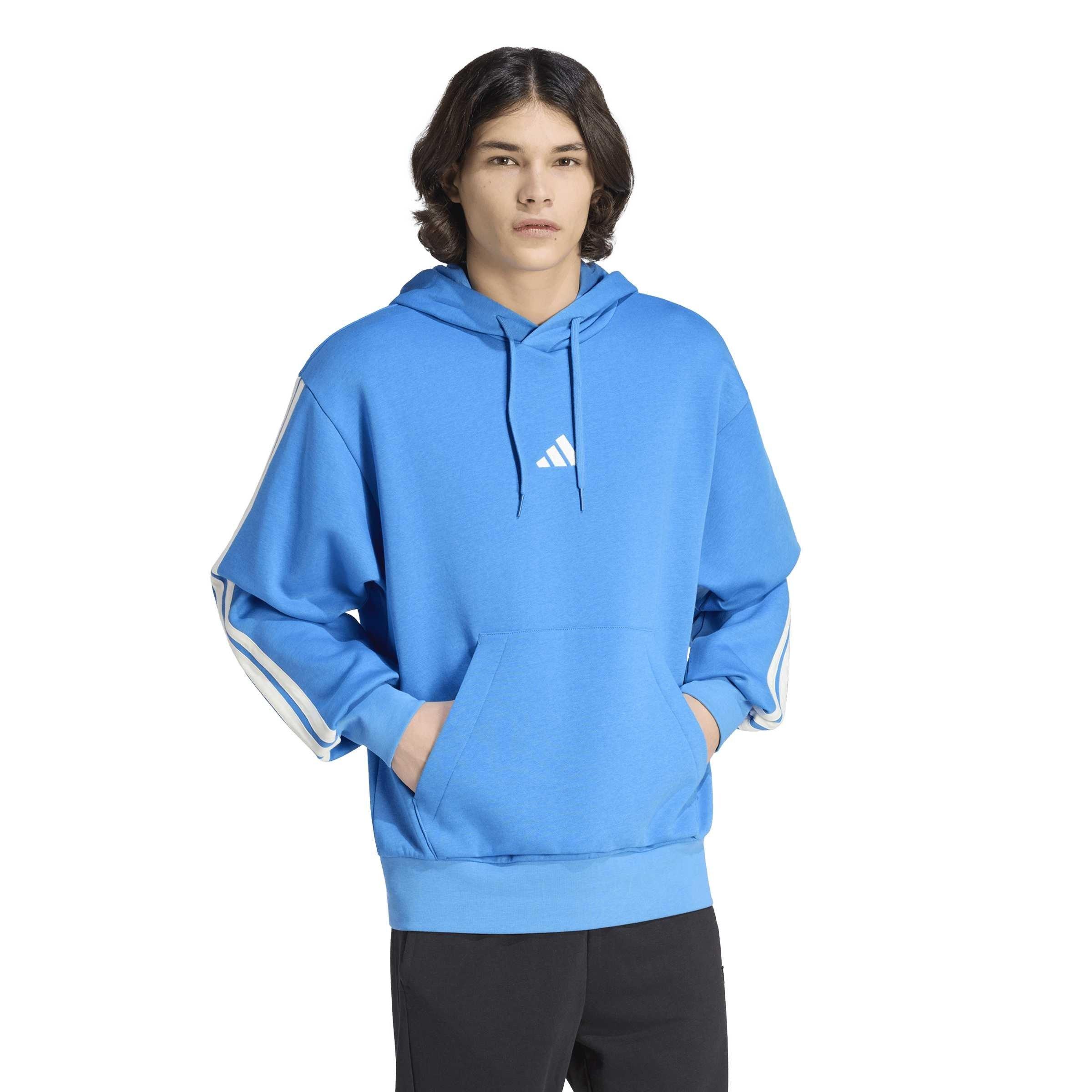 Mikina adidas Ray Blue 2509834 Men's 3-Stripes Fleece Over the Head Hoodie - 1