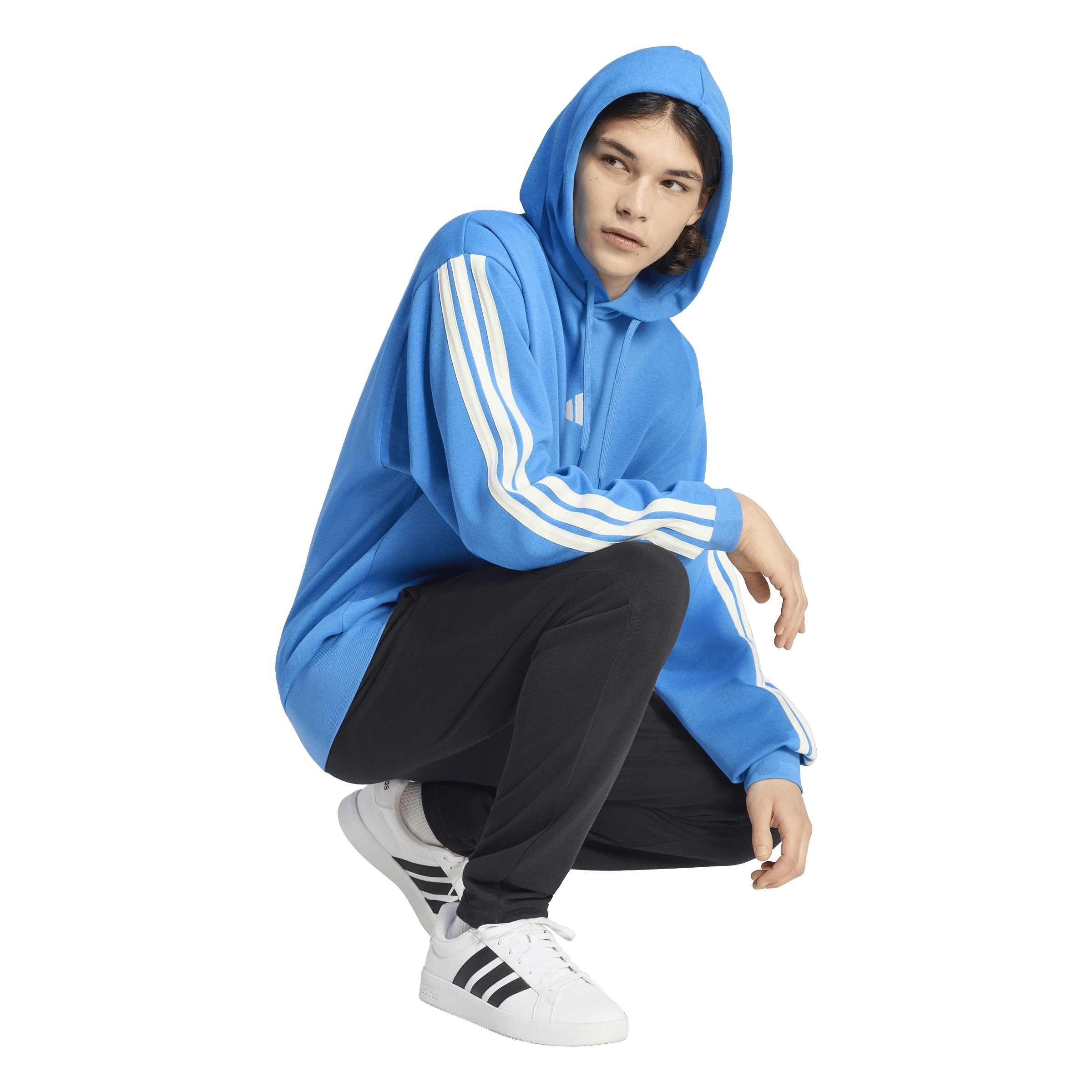Mikina adidas Ray Blue 2509834 Men's 3-Stripes Fleece Over the Head Hoodie - 5