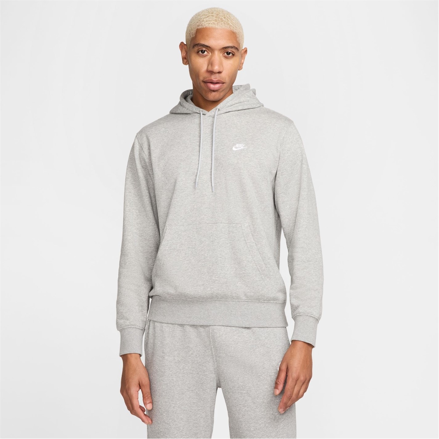 Mikina Nike Grey Hthr 5683452 Men's Club Foot Overhead Hoodie - 1