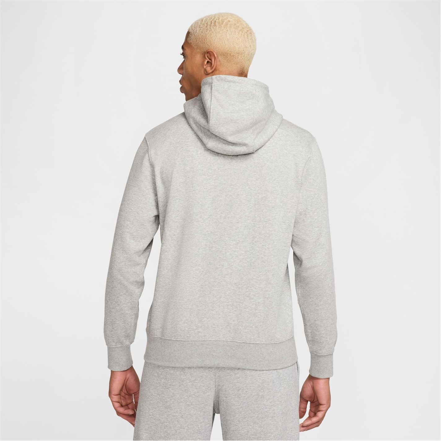 Mikina Nike Grey Hthr 5683452 Men's Club Foot Overhead Hoodie - 2