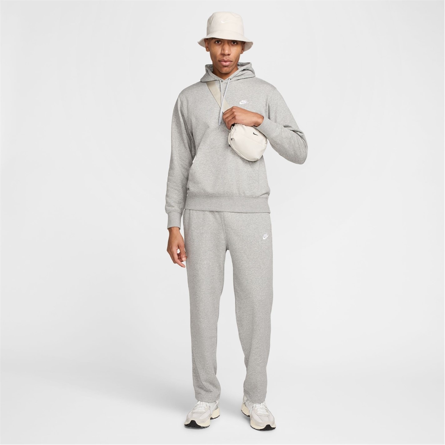Mikina Nike Grey Hthr 5683452 Men's Club Foot Overhead Hoodie - 7