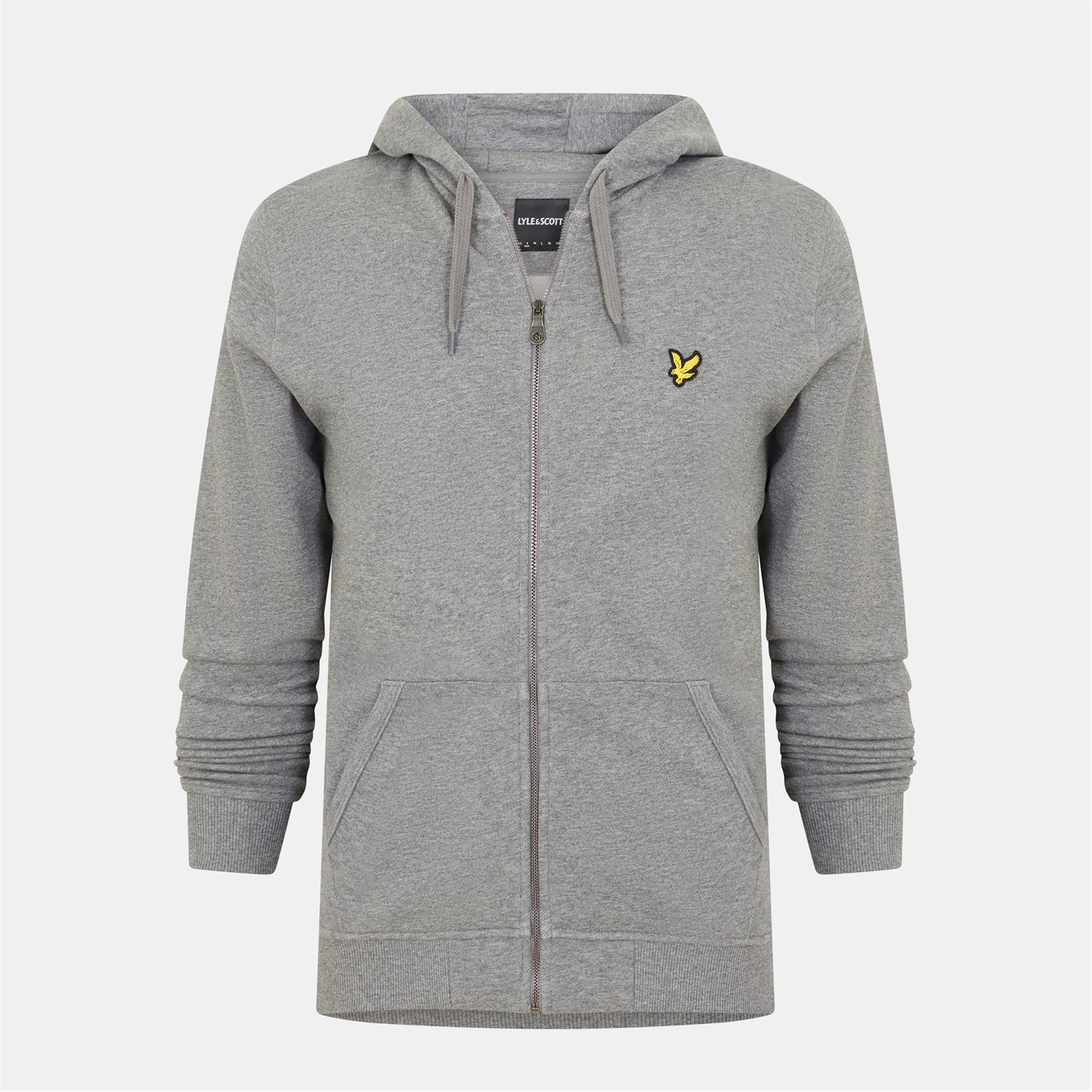 Mikina Lyle and Scott MidGreyMarl 6703983 Zip Through Hoodie Mens - 1