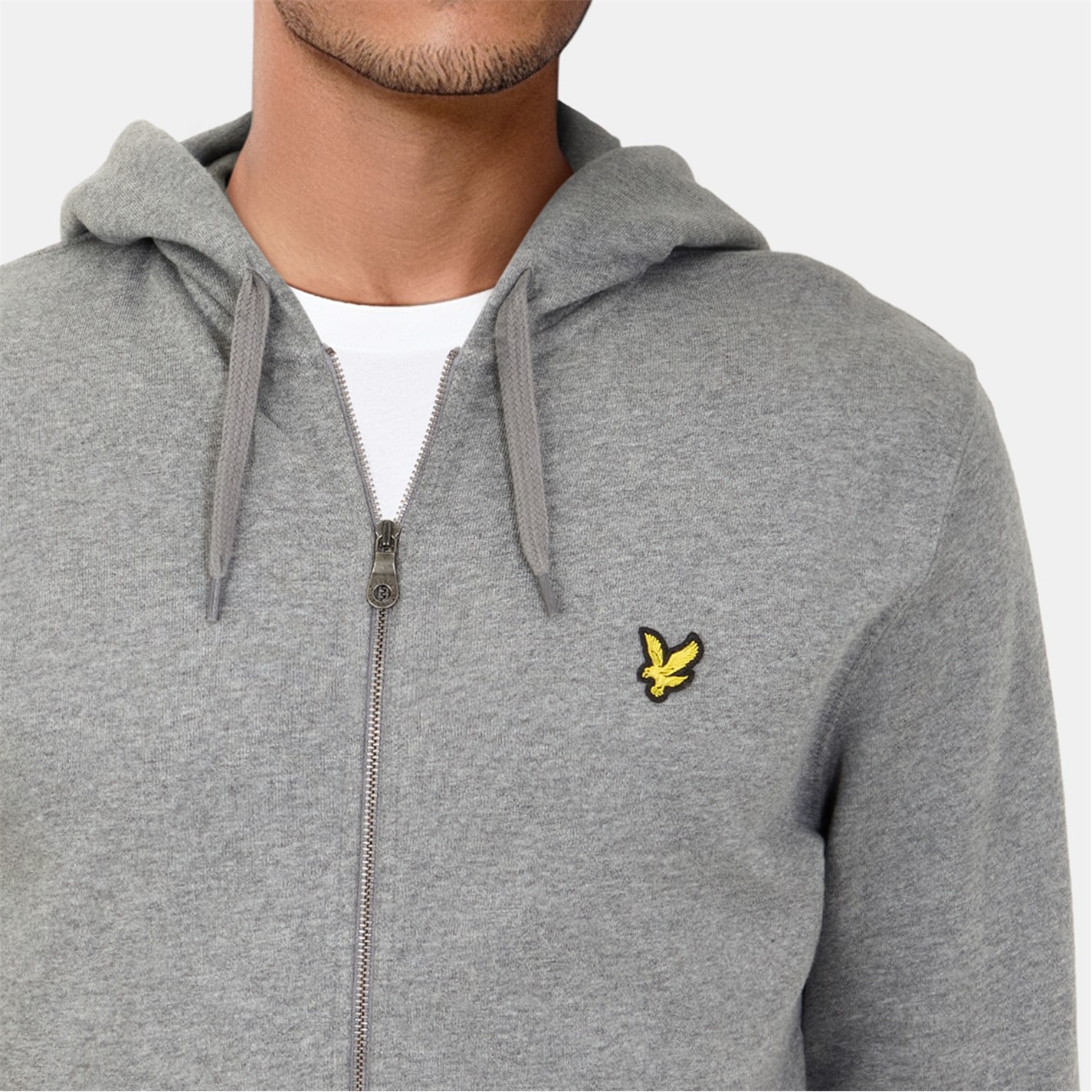 Mikina Lyle and Scott MidGreyMarl 6703983 Zip Through Hoodie Mens - 5