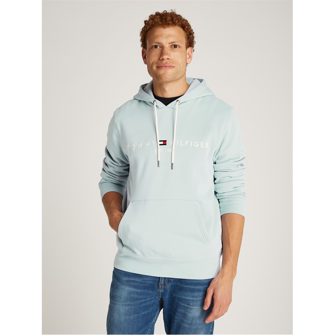 Mikina Tommy Hilfiger Breezy Blue C1O 4059711 Logo Hoodie - 3