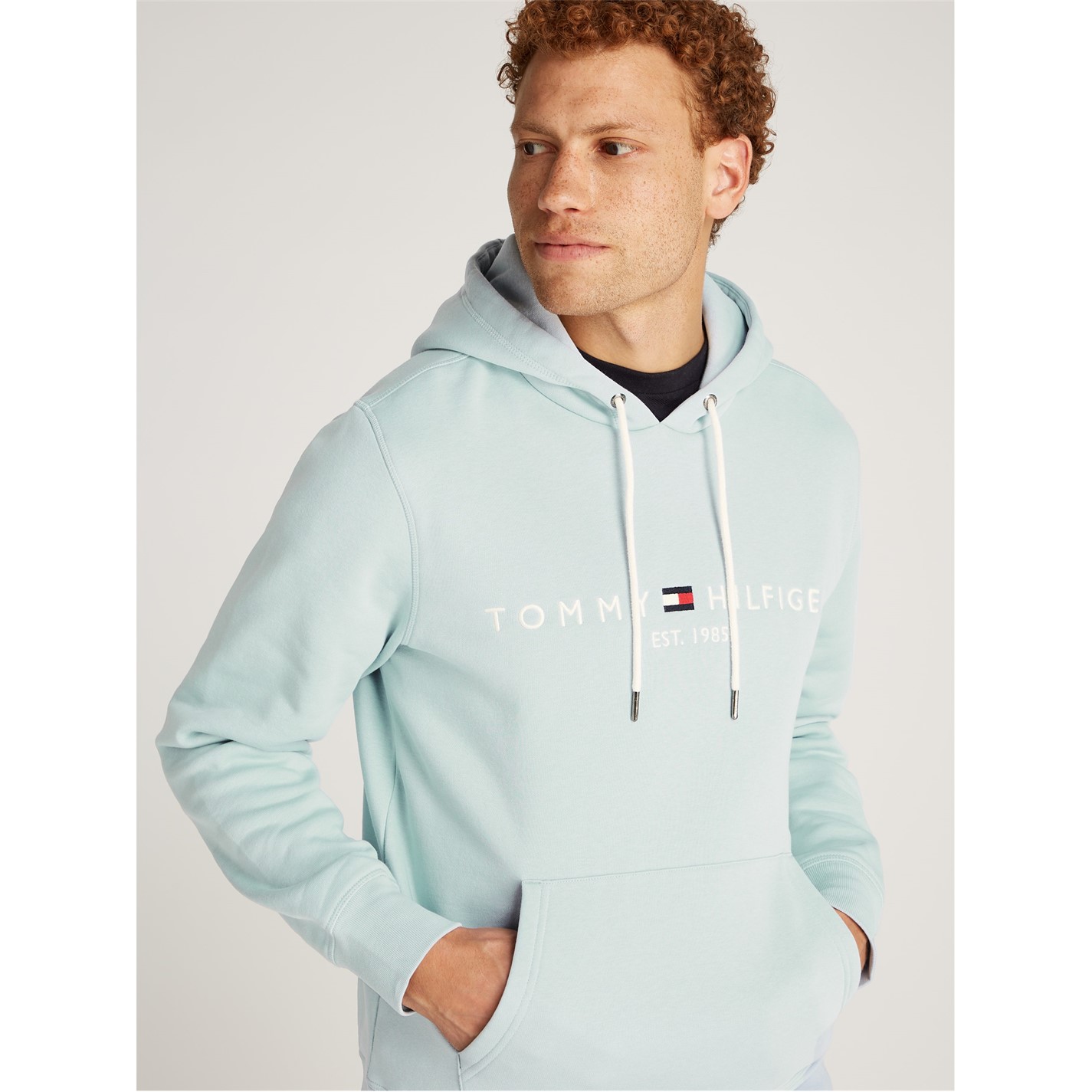 Mikina Tommy Hilfiger Breezy Blue C1O 4059711 Logo Hoodie - 5