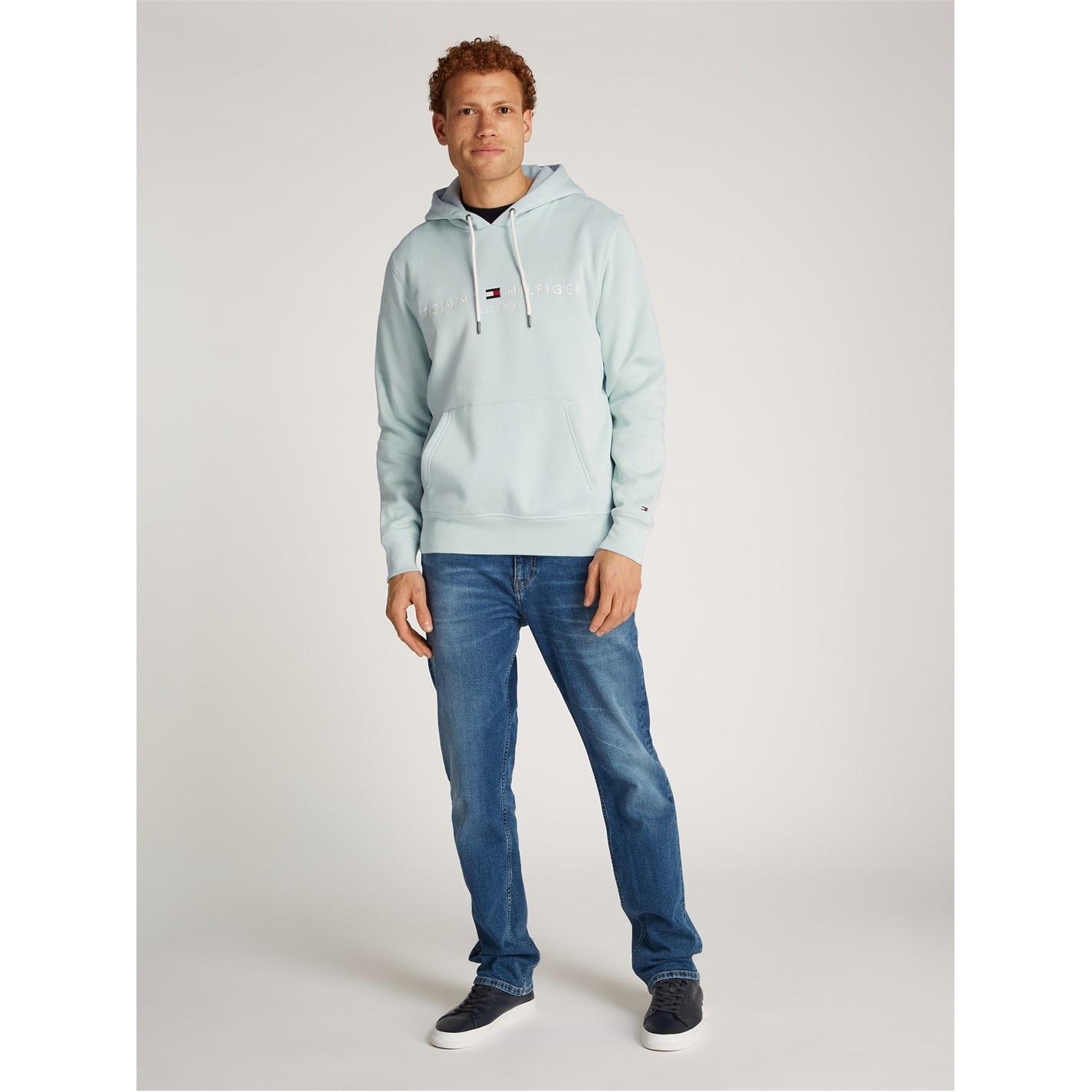Mikina Tommy Hilfiger Breezy Blue C1O 4059711 Logo Hoodie - 7