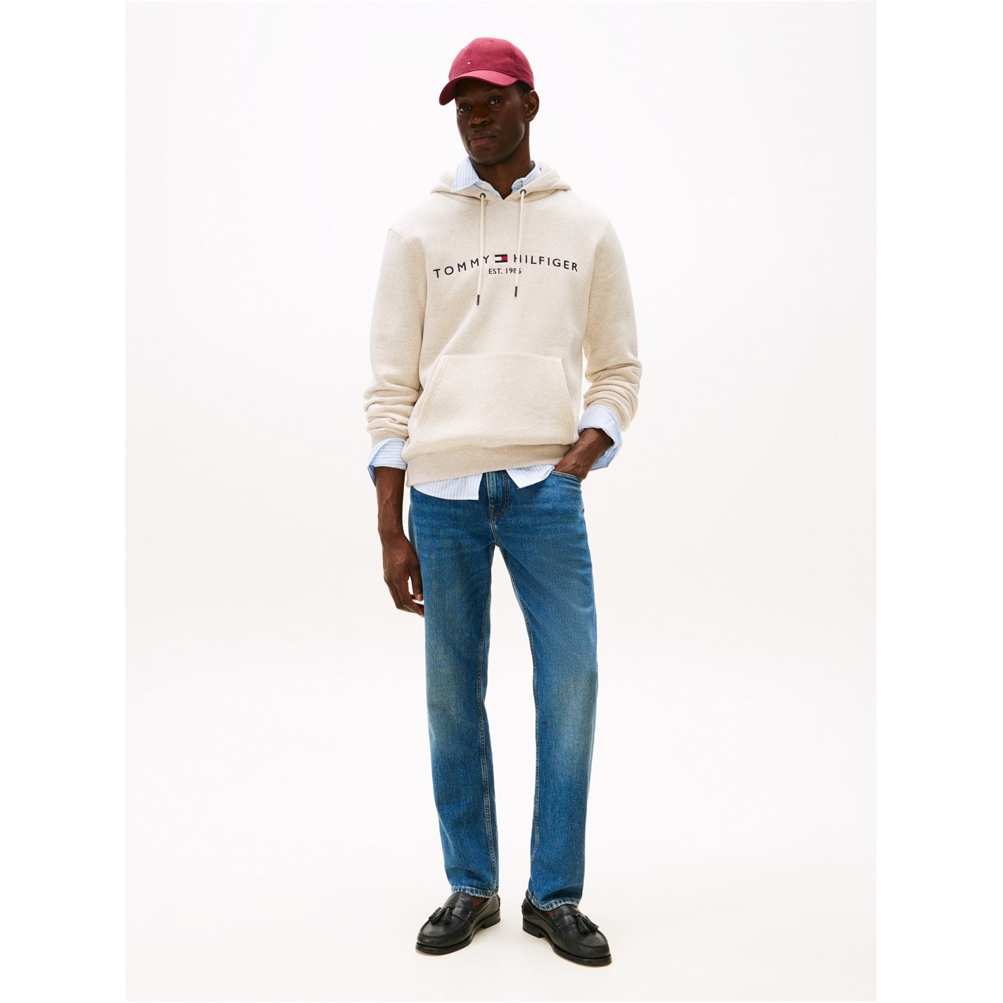 Mikina Tommy Hilfiger Oatmilk 9968703 Logo Hoodie - 3