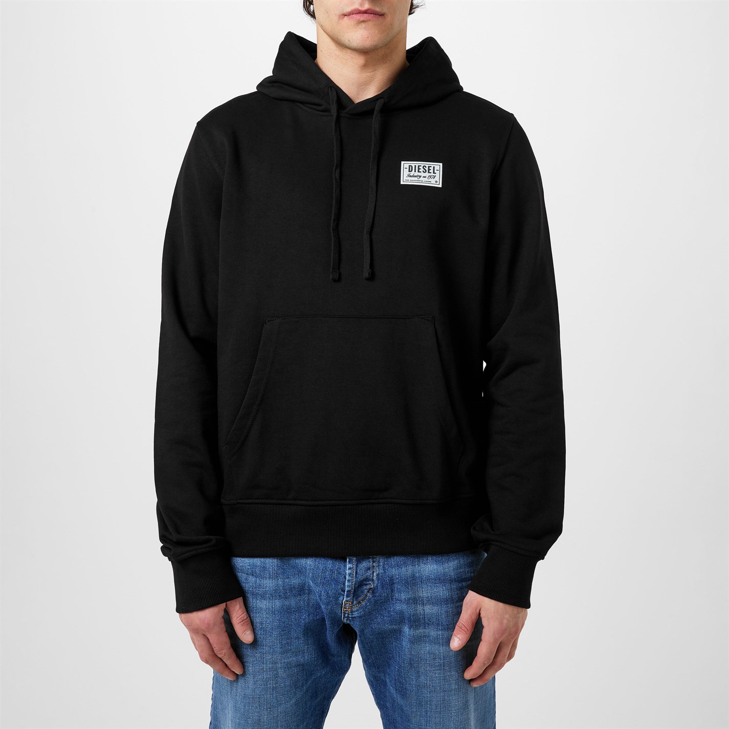 Mikina Diesel Black 9XX 7850429 Patch Logo OTH Hoodie Mens - 1