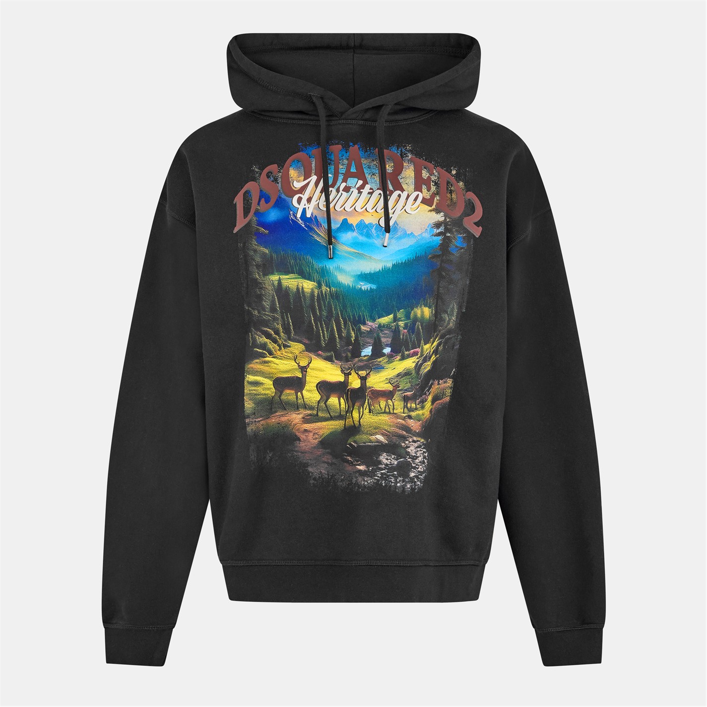 Mikina DSQUARED2 Black 8258738 Men's DSQ Heritage Pull Over Hoodie - 1
