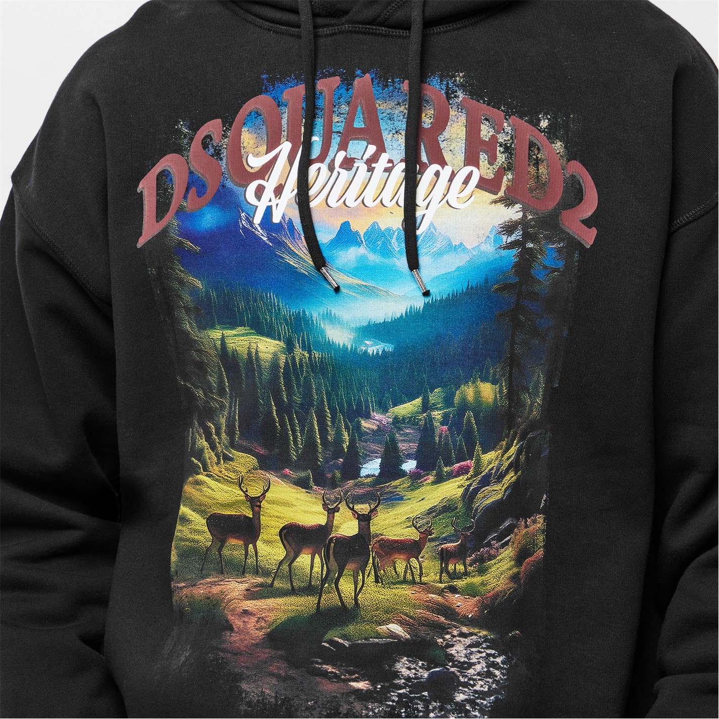 Mikina DSQUARED2 Black 8258738 Men's DSQ Heritage Pull Over Hoodie - 5