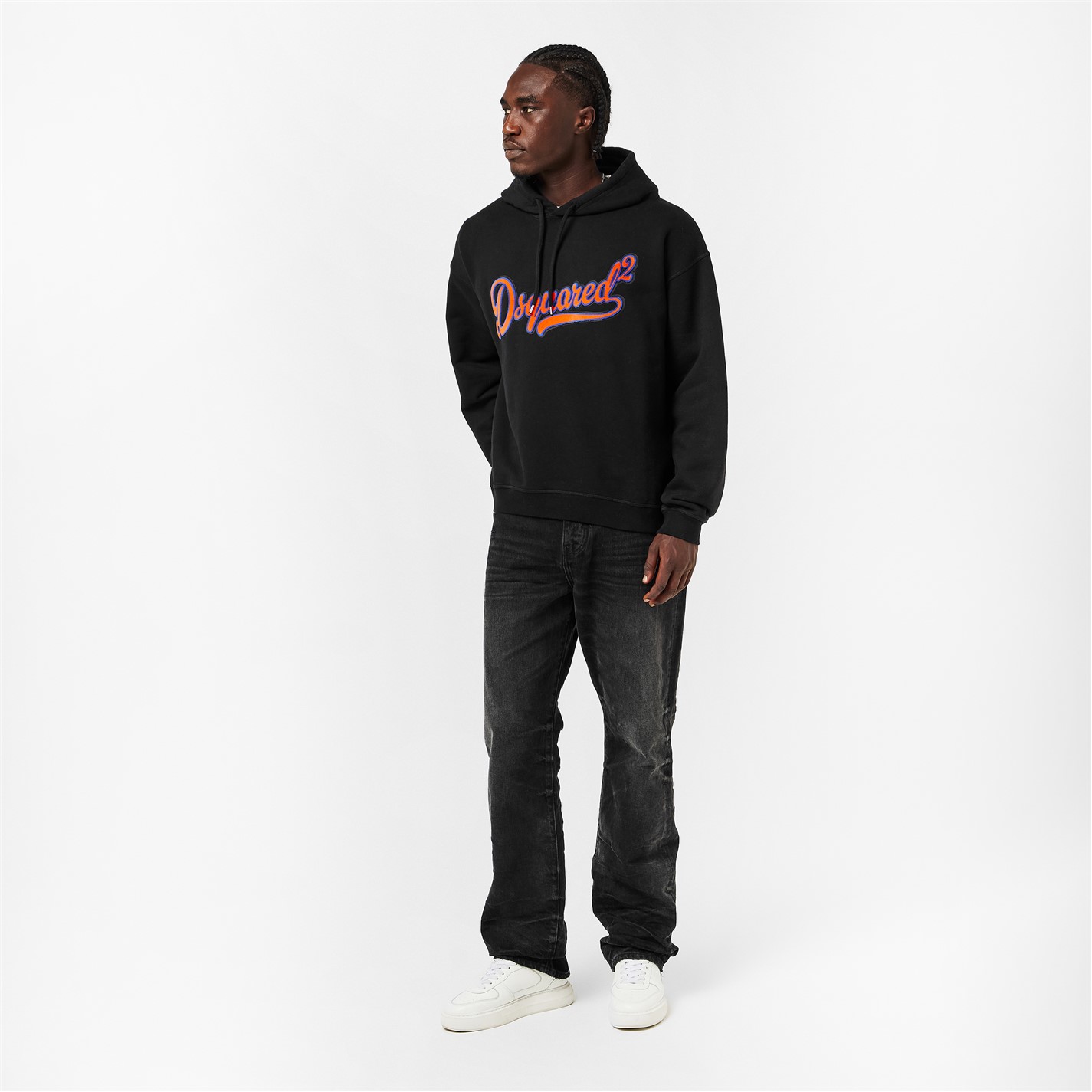 Mikina DSQUARED2 Black 5247037 Men's DSQ Script Pull Over Hoodie - 6