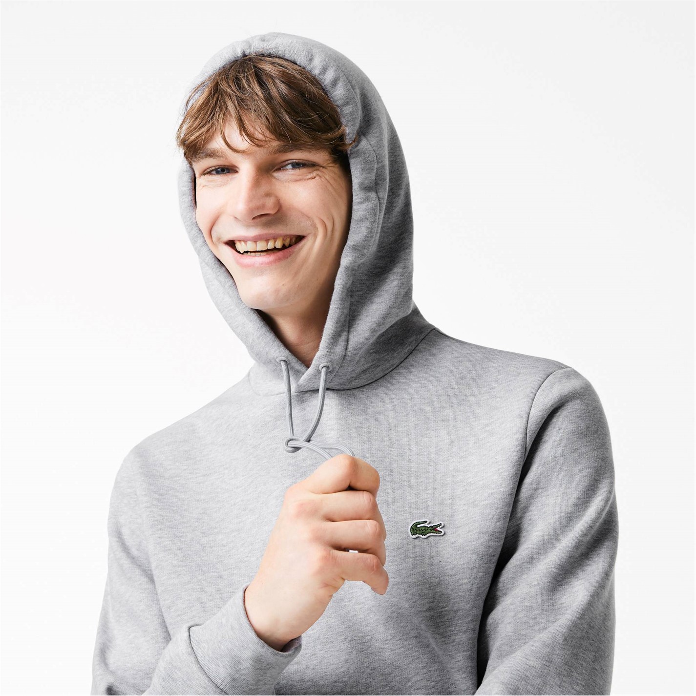 Mikina Lacoste Light Grey CCA 6101773 Men's Basic Over-the-head Hoodie - 4