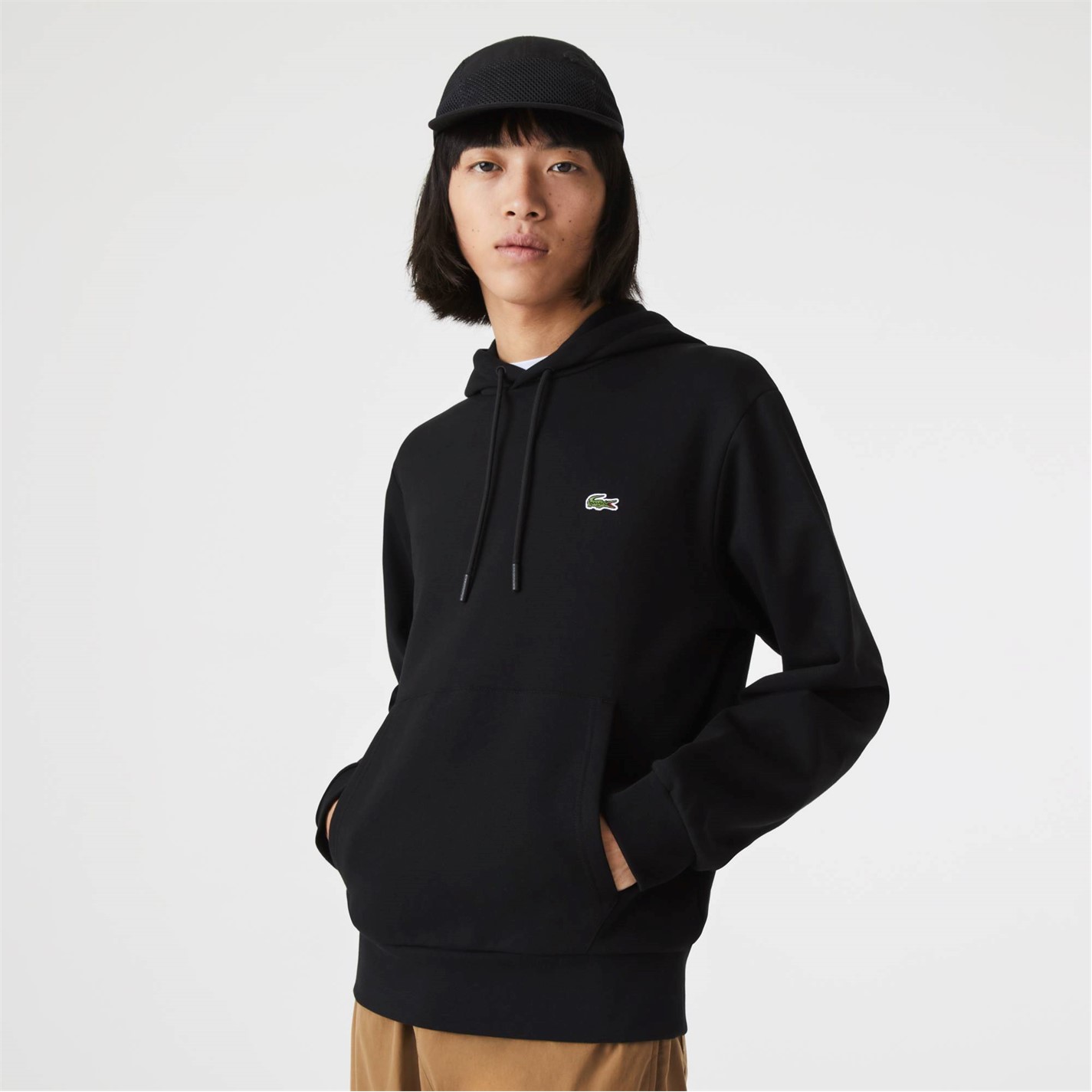 Mikina Lacoste Black 031 4503132 Men's Basic Over-the-head Hoodie - 3