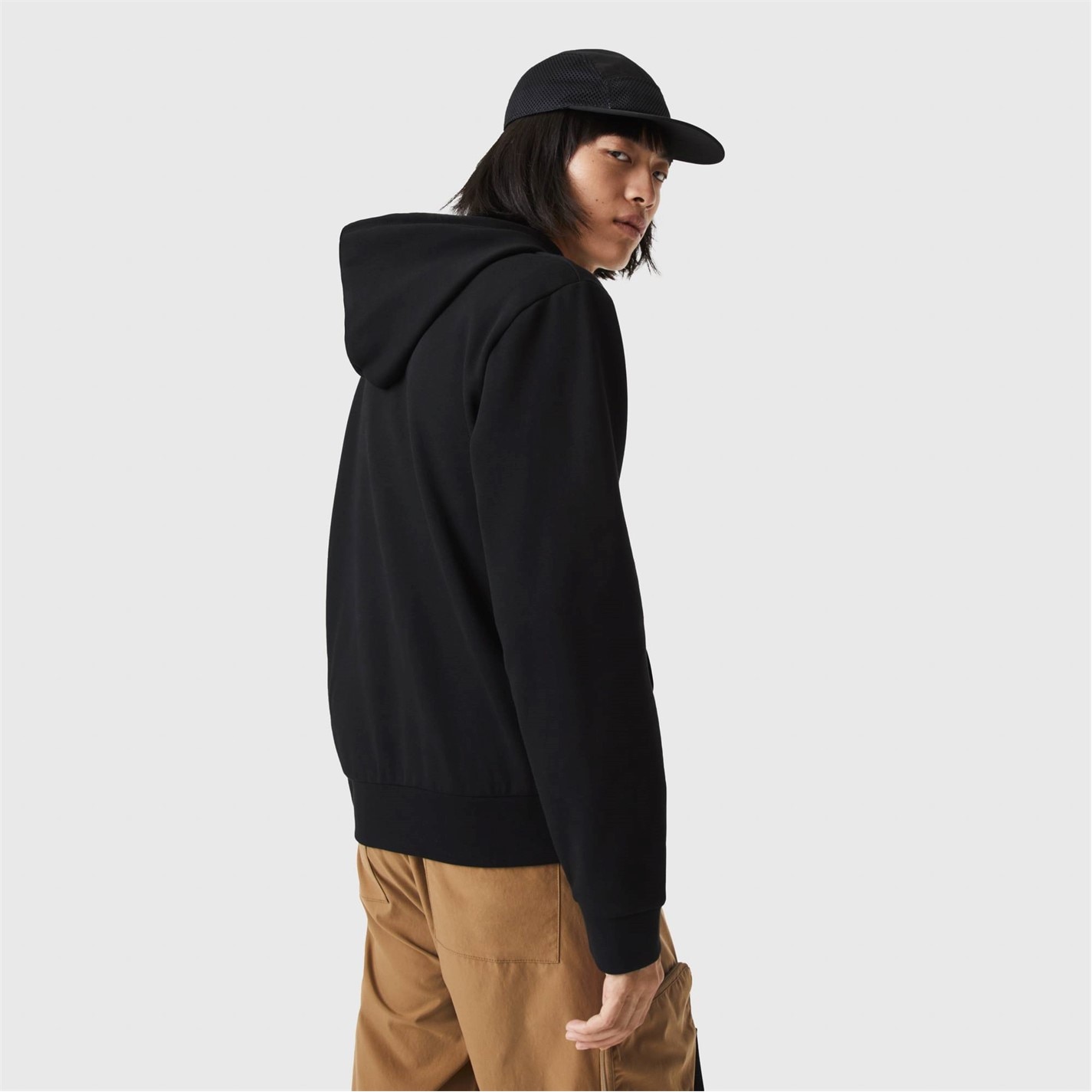 Mikina Lacoste Black 031 4503132 Men's Basic Over-the-head Hoodie - 4