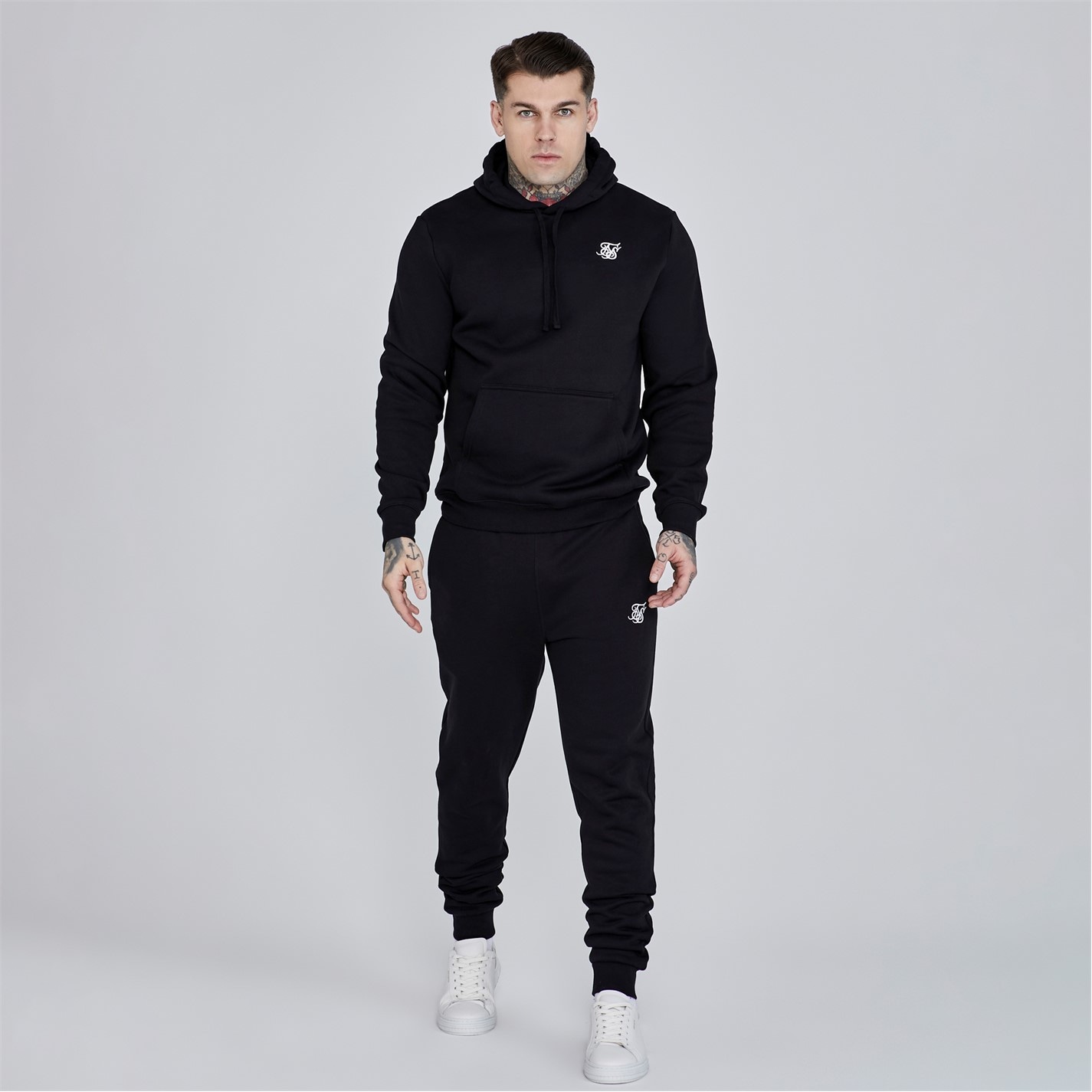 Mikina SikSilk Black 1761991 Men's Essentials Logo Hoodie - 2