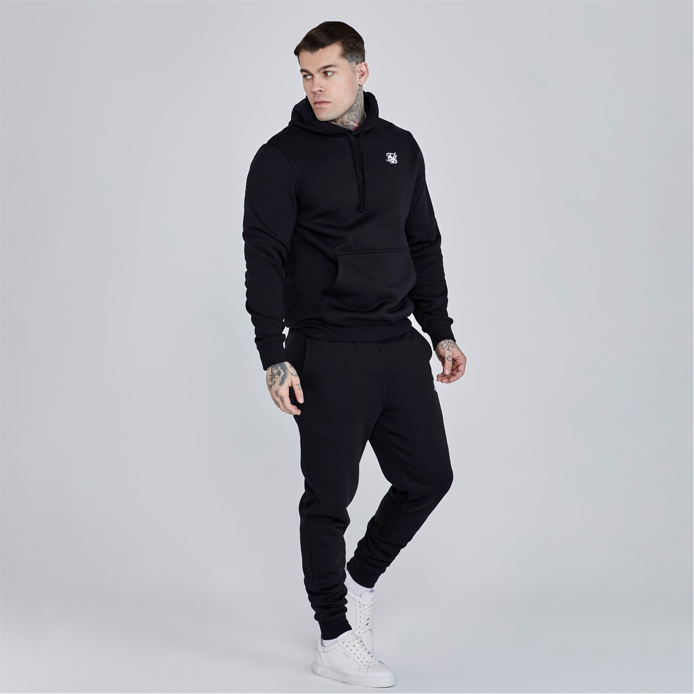 Mikina SikSilk Black 1761991 Men's Essentials Logo Hoodie - 4