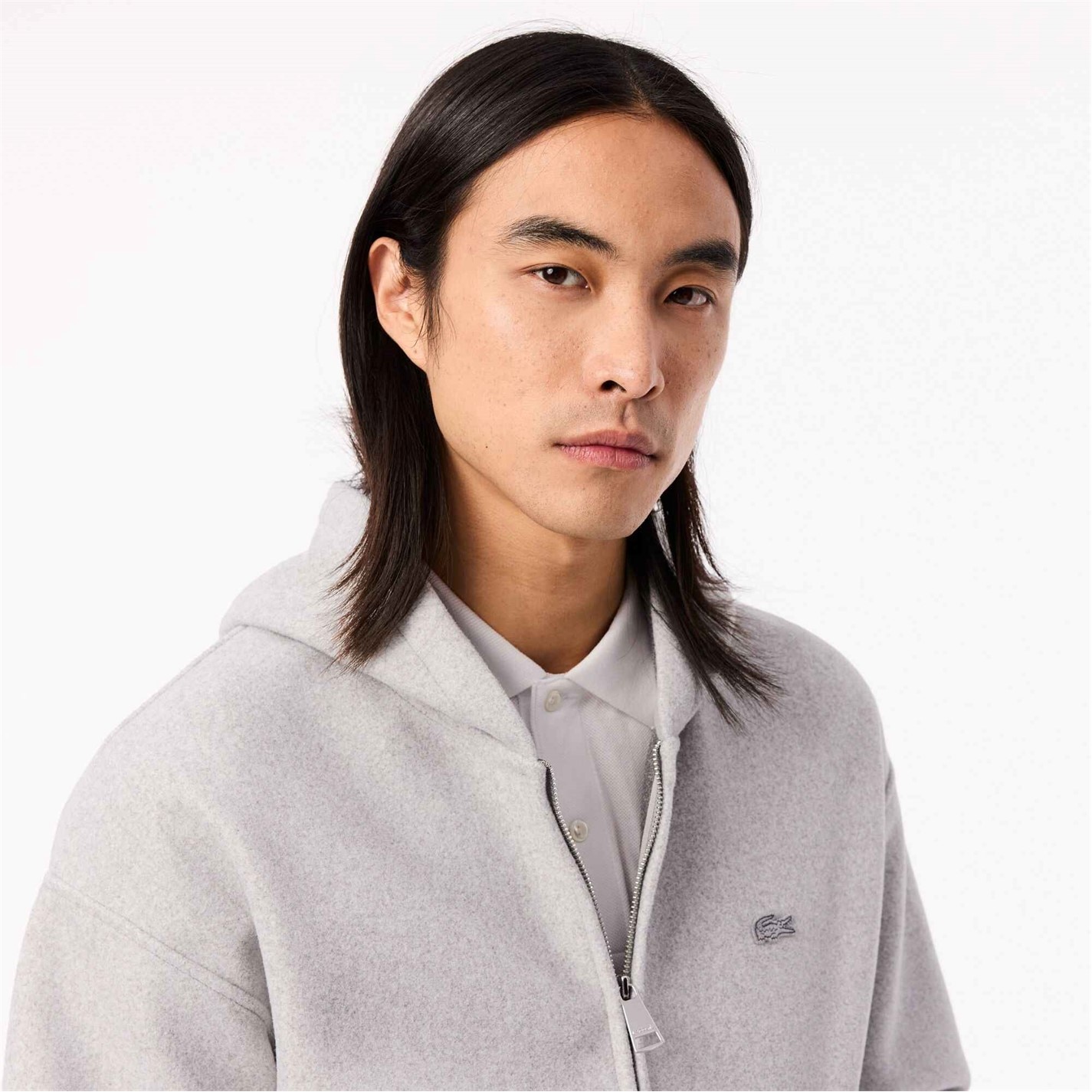 Mikina Lacoste Grey CCA 7199128 Men's Loose Fit Zip Hoodie - 2