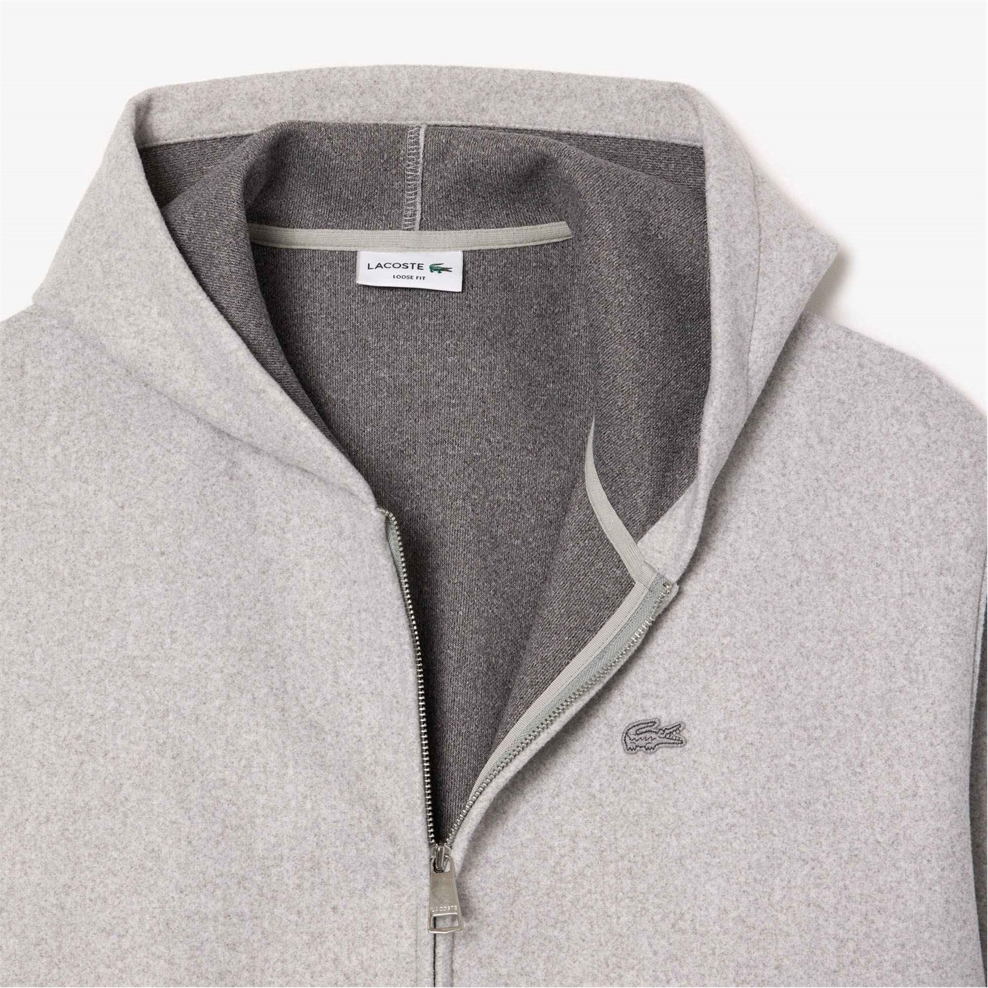 Mikina Lacoste Grey CCA 7199128 Men's Loose Fit Zip Hoodie - 6