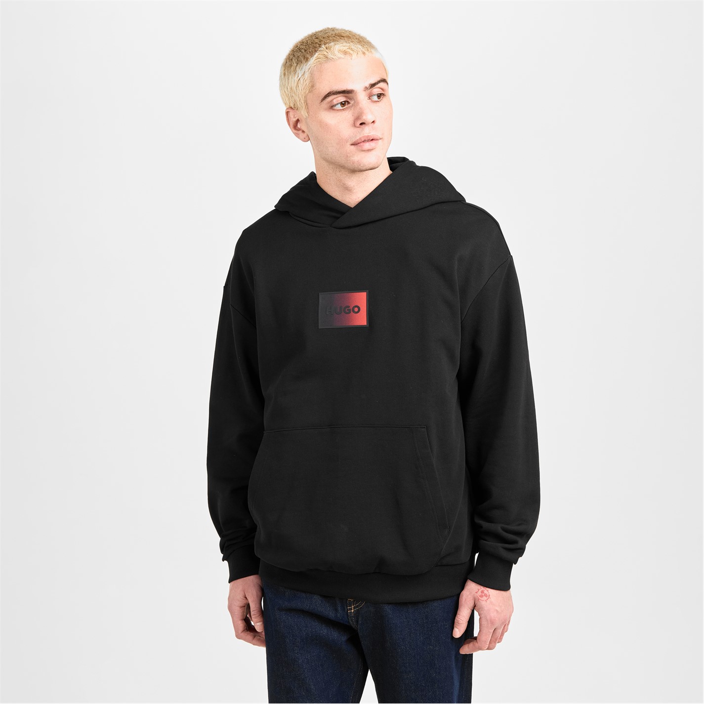 Mikina Hugo Black 001 9431169 Mens Danohood Pullover Hoodie - 3