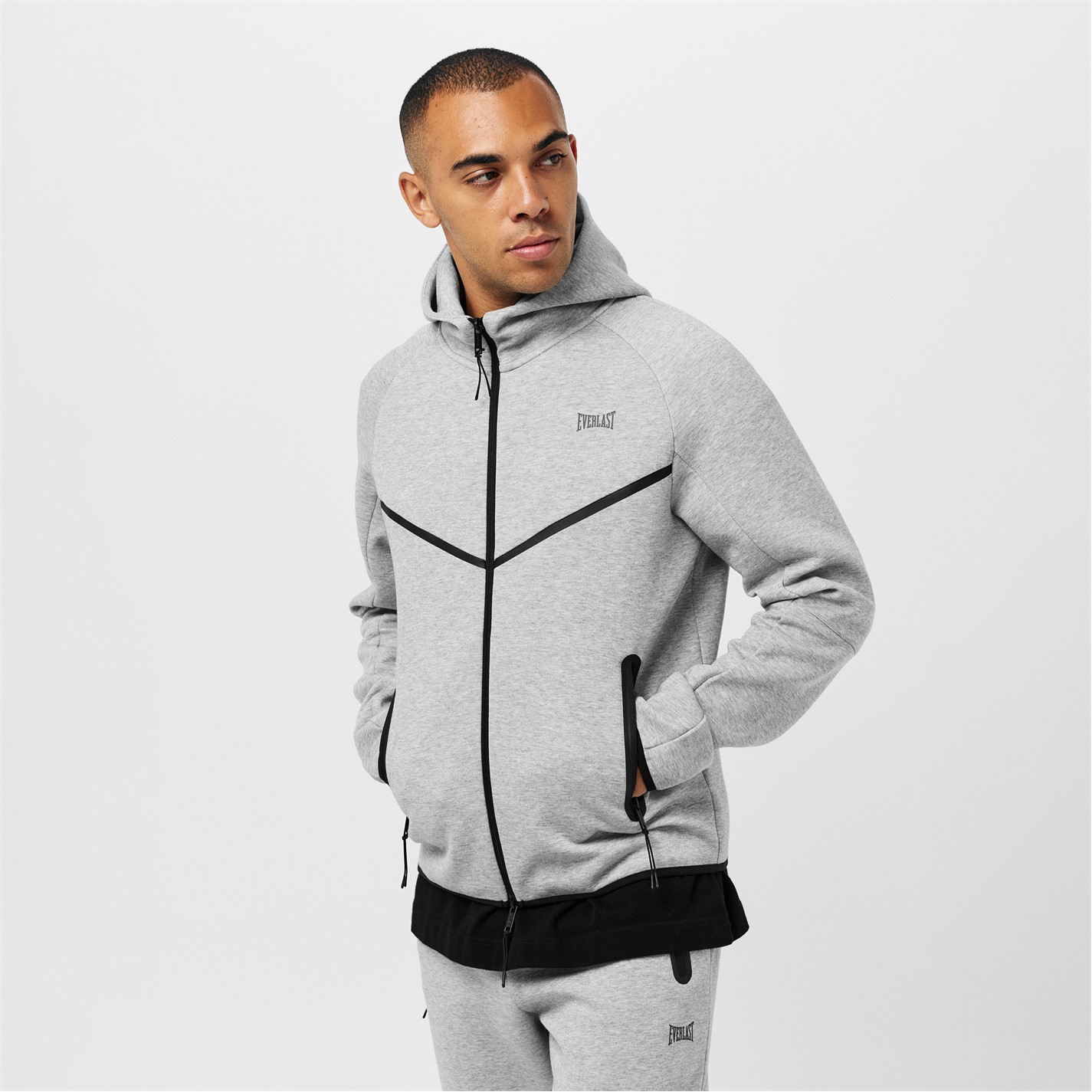 Mikina Everlast Grey Marl 1246982 Elite Hood Mens - 3