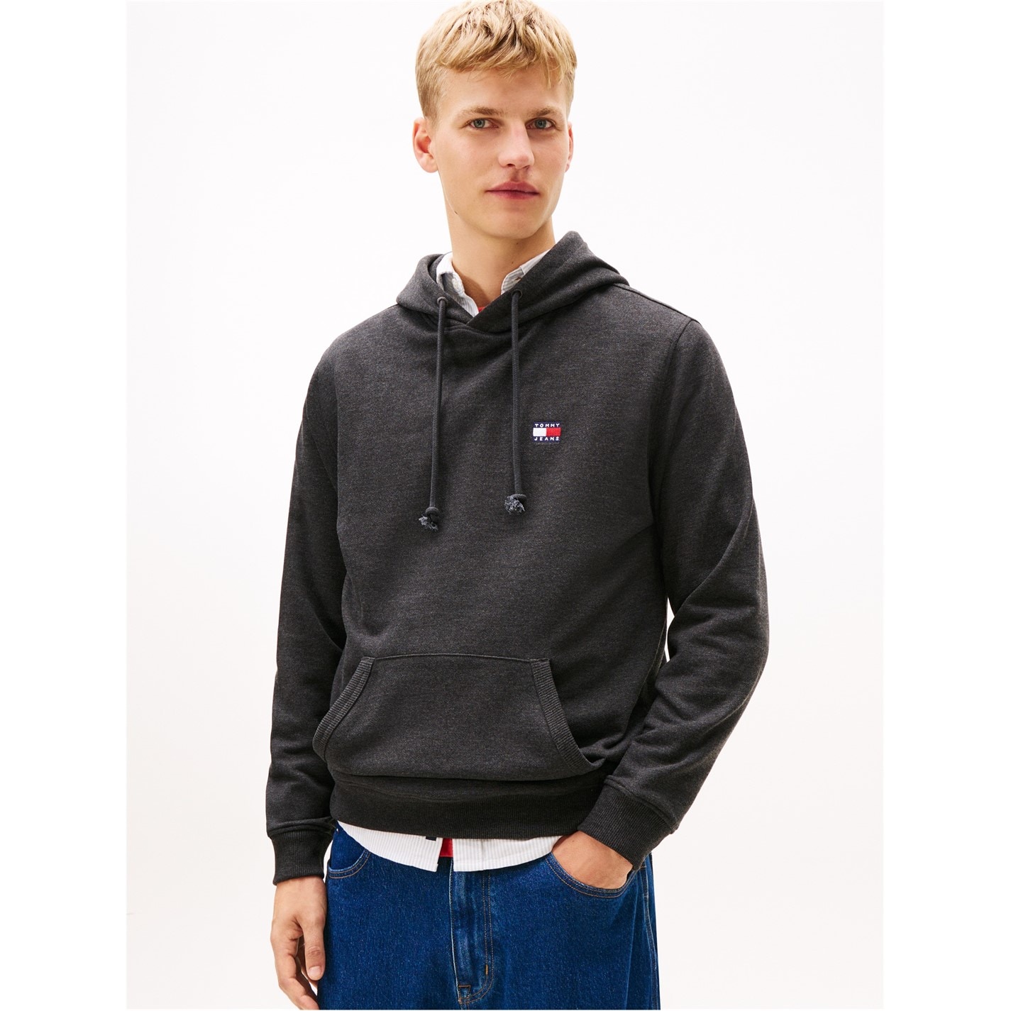 Mikina Tommy Jeans Black Htr 578683 XS Badge Hoodie - 2