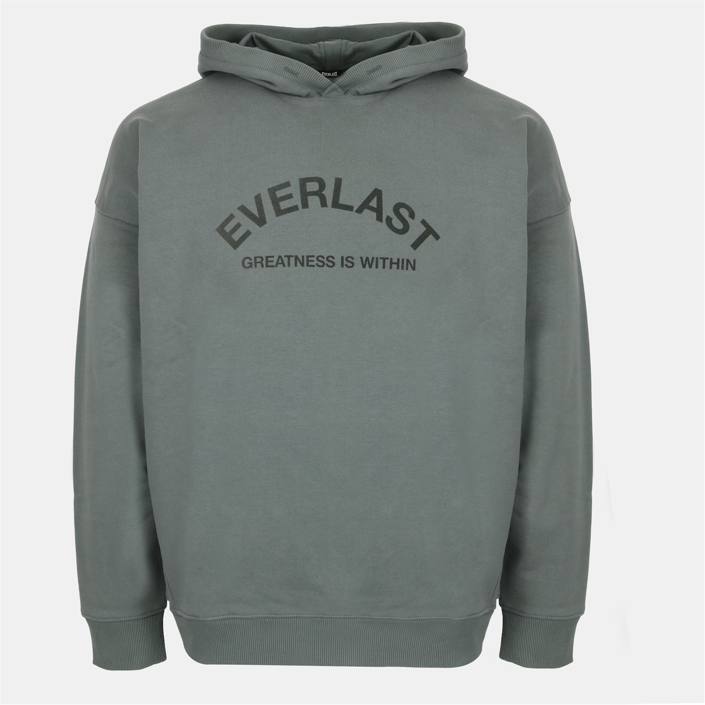 Mikina Everlast Khaki 4866341 Men's Flocked Cotton Long Sleeve Oversized Fit Hoodie - 1