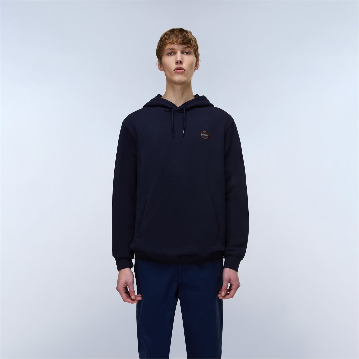 Mikina Napapijri Blue Marine 8723343 Badge Hoodie Mens - 3