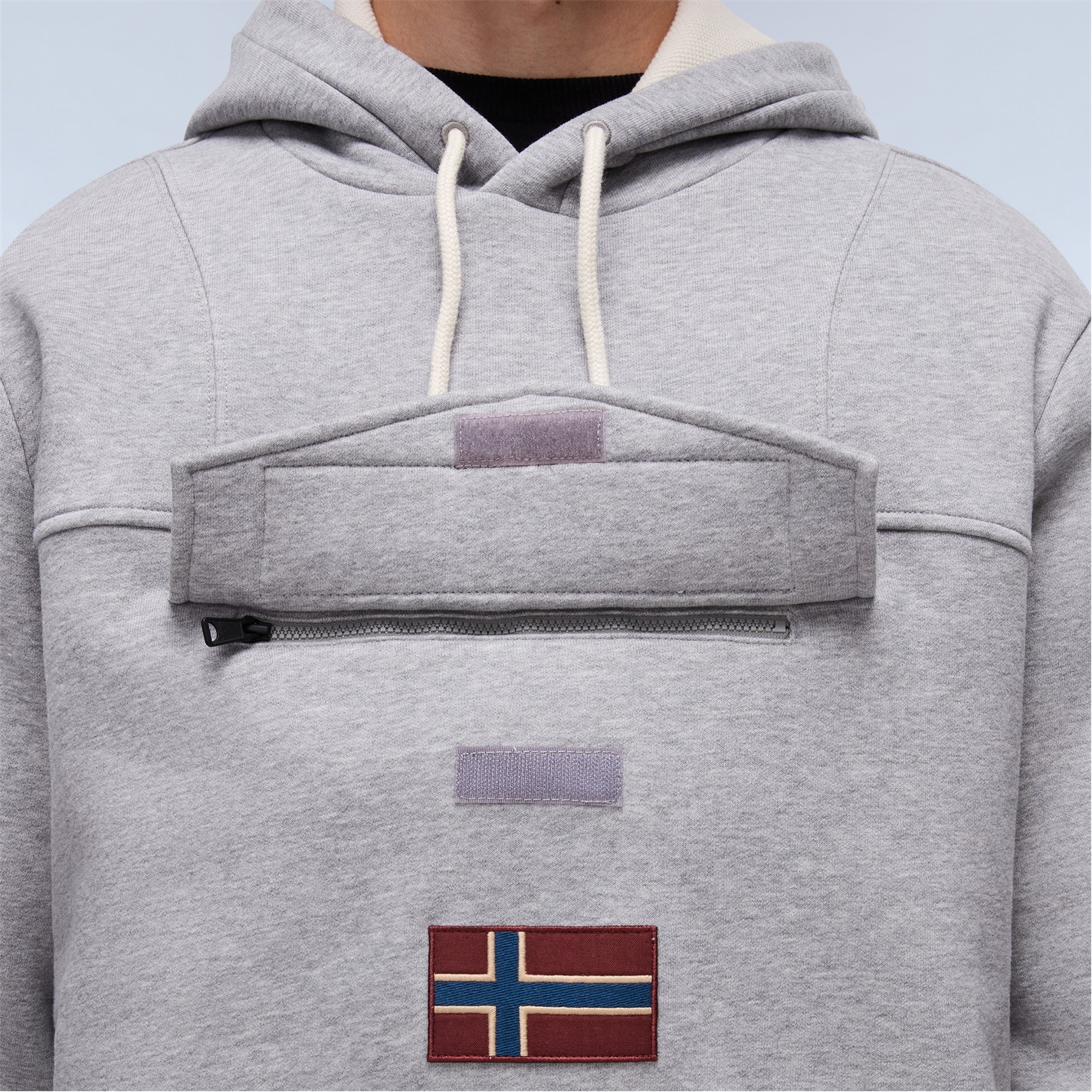 Mikina Napapijri Med Grey Mel 9312132 Men's Napa Burgee Pull Over Hoodie - 5