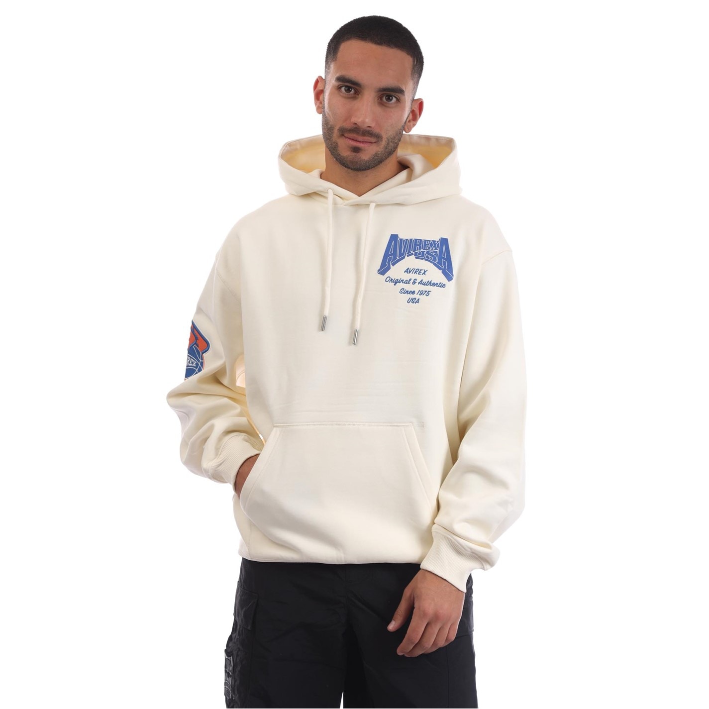 Mikina Avirex Ecru 8644787 Men's Oakland Pull Over Hoodie - 1