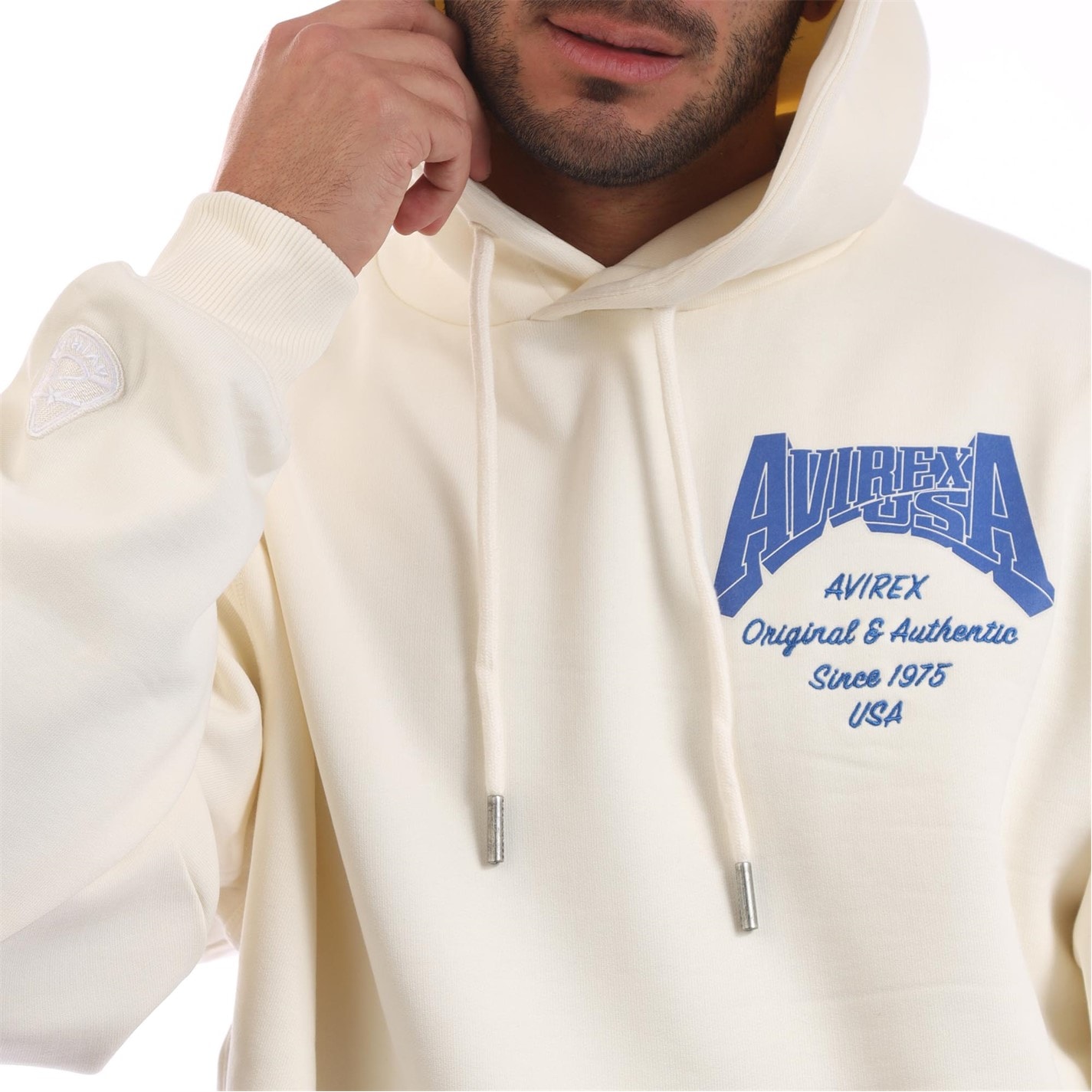 Mikina Avirex Ecru 8644787 Men's Oakland Pull Over Hoodie - 2