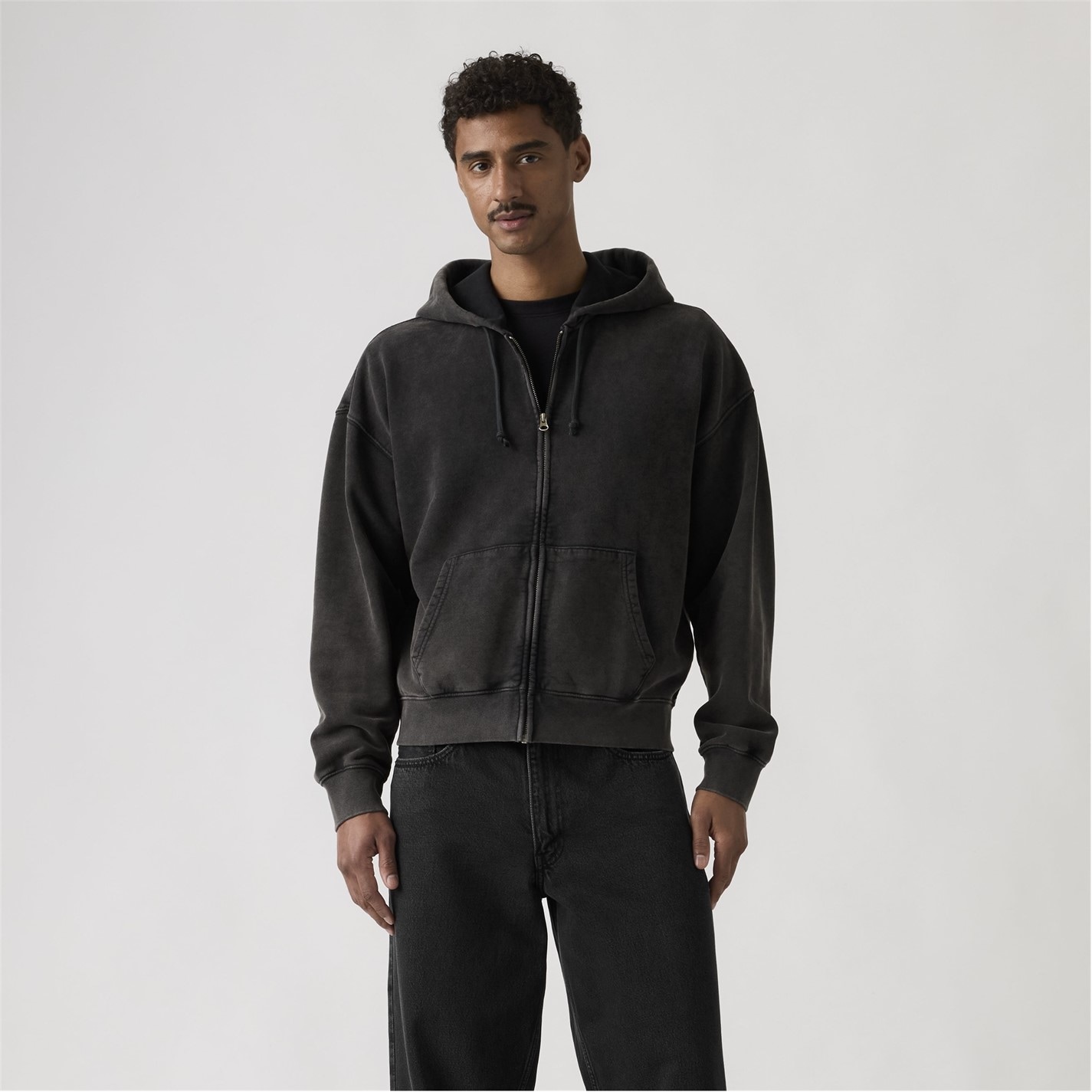 Mikina LEVIS Black 9988686 Hayes Boxy FZ Hoodie - 3
