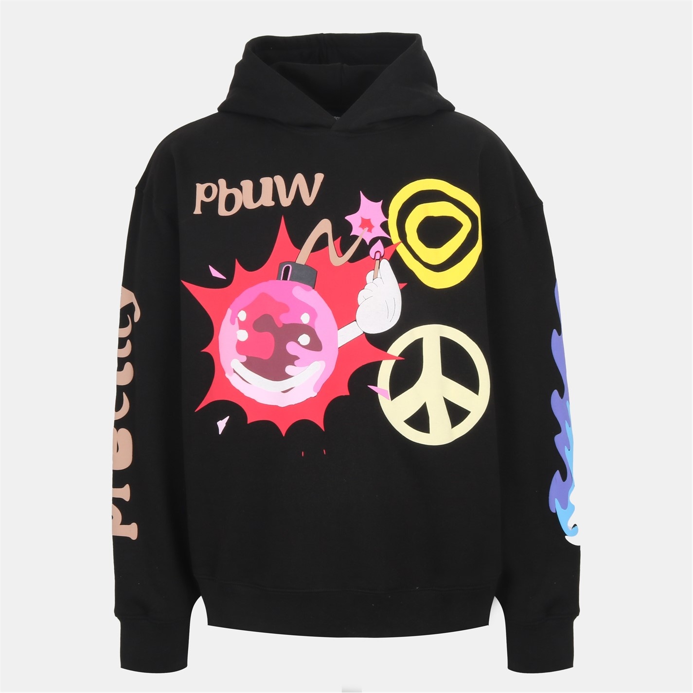 Mikina PRETTY BOY UGLY WORLD Black 6433677 Men's PBUW Peace Hoodie - 1