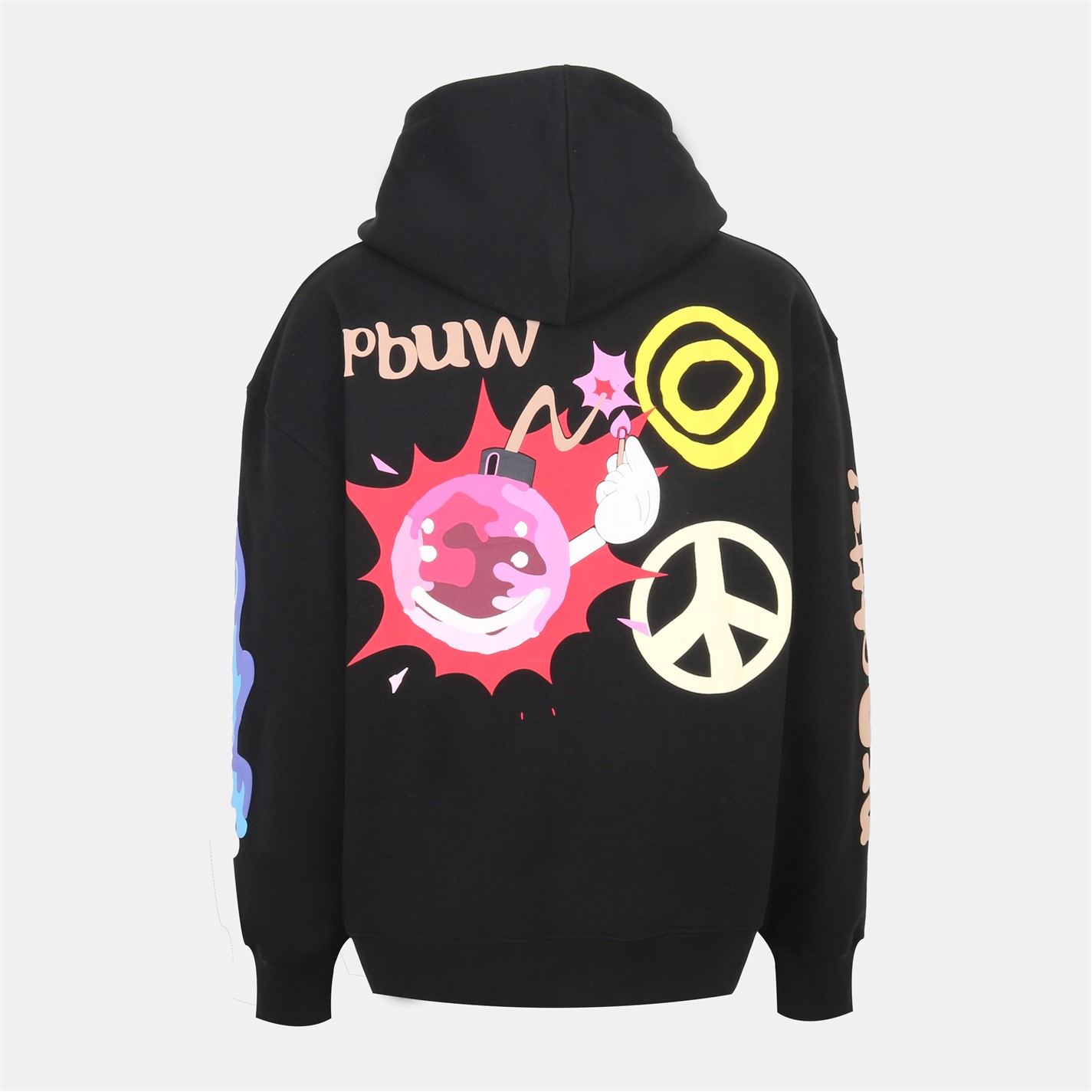 Mikina PRETTY BOY UGLY WORLD Black 6433677 Men's PBUW Peace Hoodie - 2