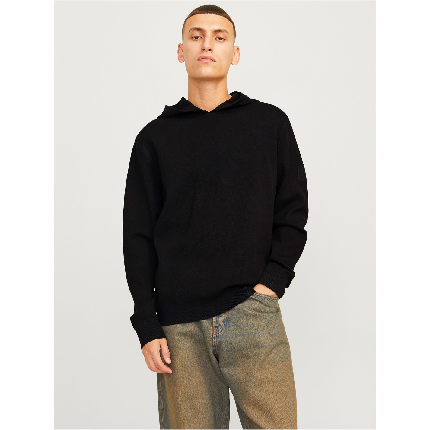 Mikina Jack and Jones Black 4004946 Men's Junior Knitted Hoodie - 4