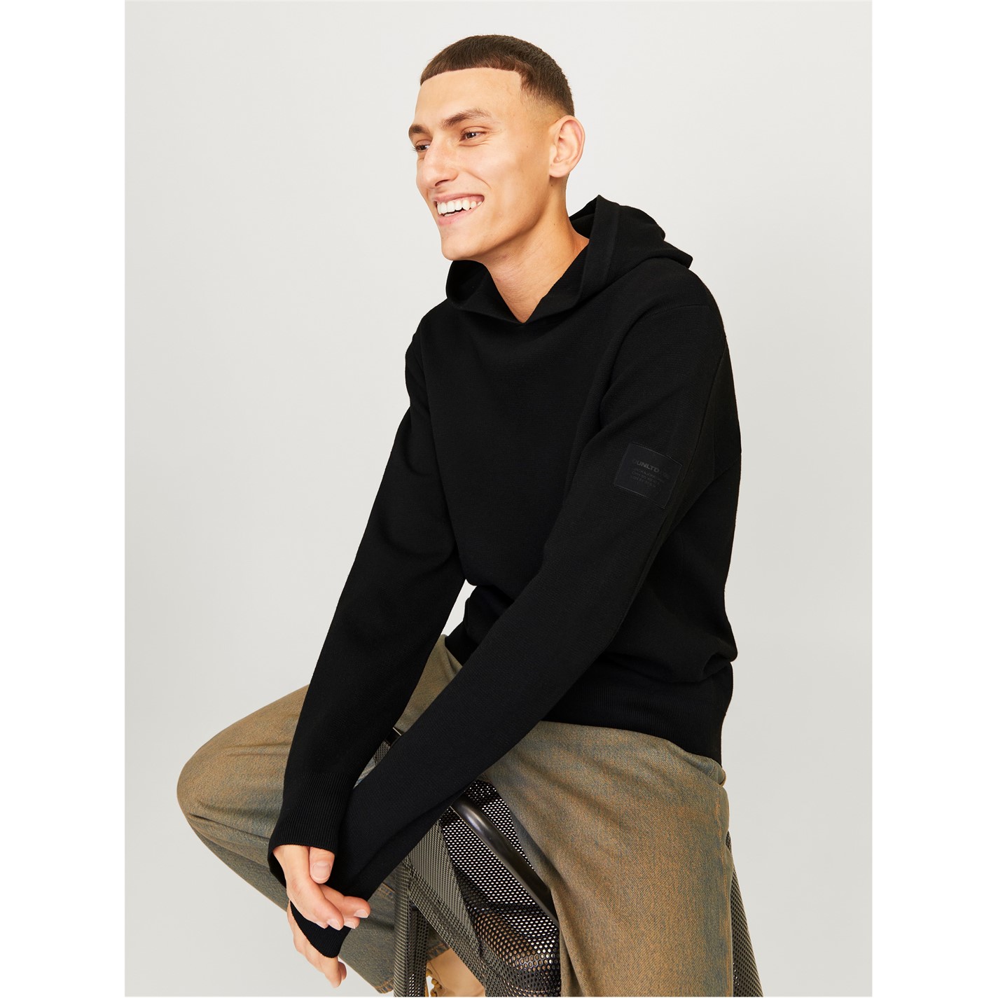 Mikina Jack and Jones Black 4004946 Men's Junior Knitted Hoodie - 5