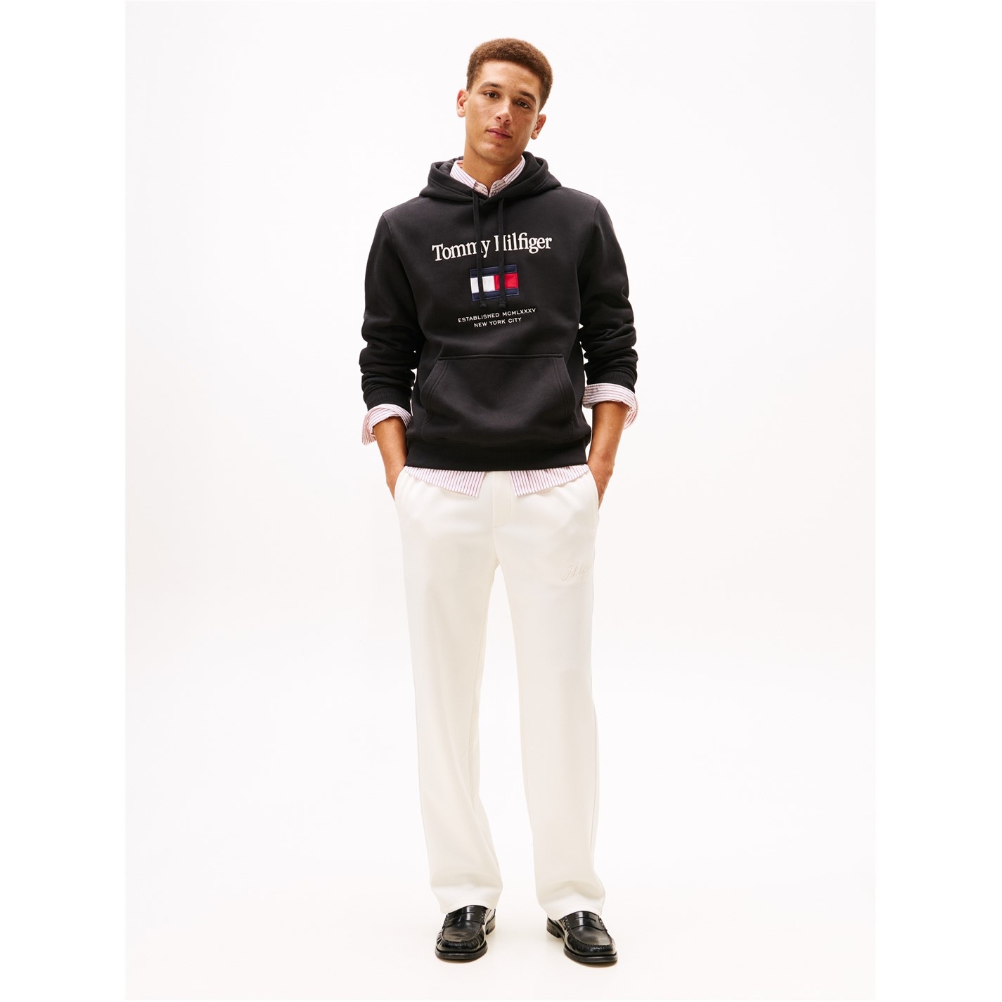 Mikina Tommy Hilfiger Black 4674957 Men's Embro Flag Pull Over Hoodie - 4