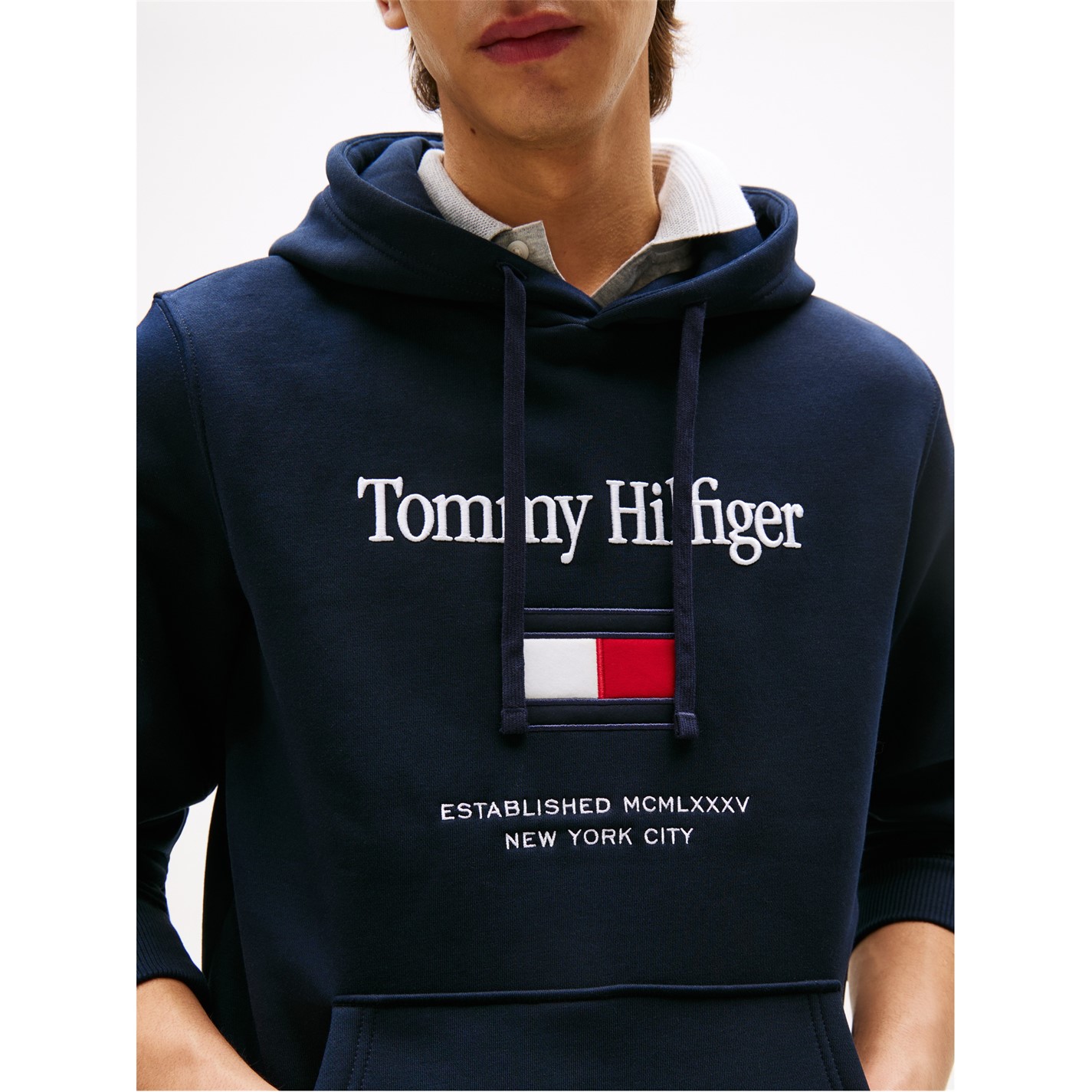 Mikina Tommy Hilfiger Desert Sky 592490 Men's Embro Flag Pull Over Hoodie - 3