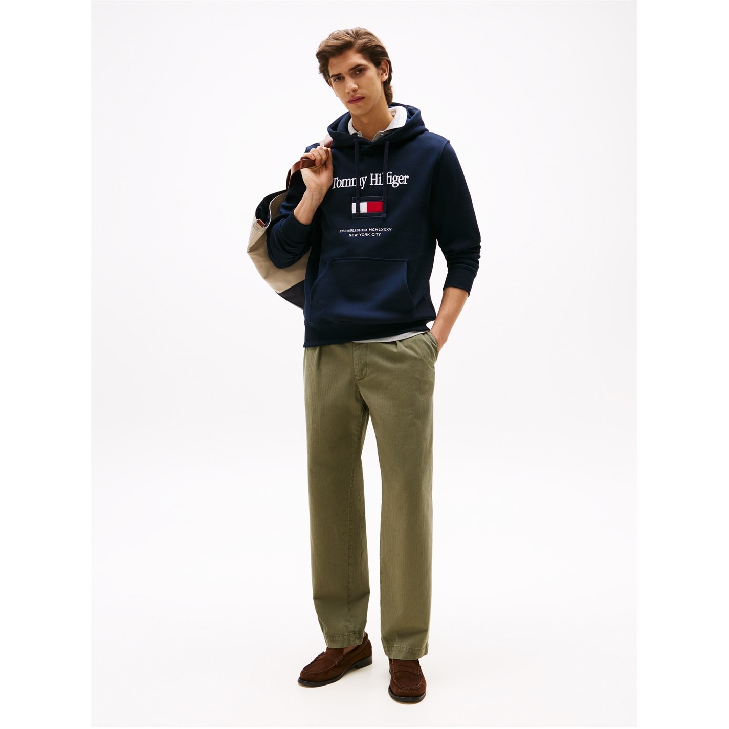 Mikina Tommy Hilfiger Desert Sky 592490 Men's Embro Flag Pull Over Hoodie - 4