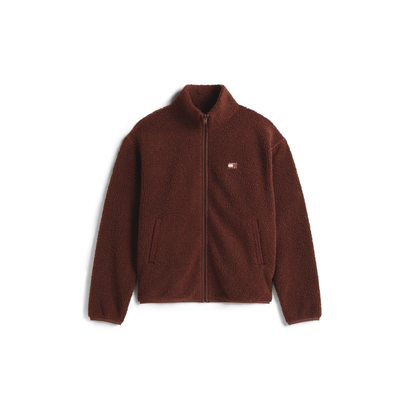 Mikina Tommy Jeans Rich Brown 4765862 Men's Full Zip Teddy Hoodie - 1