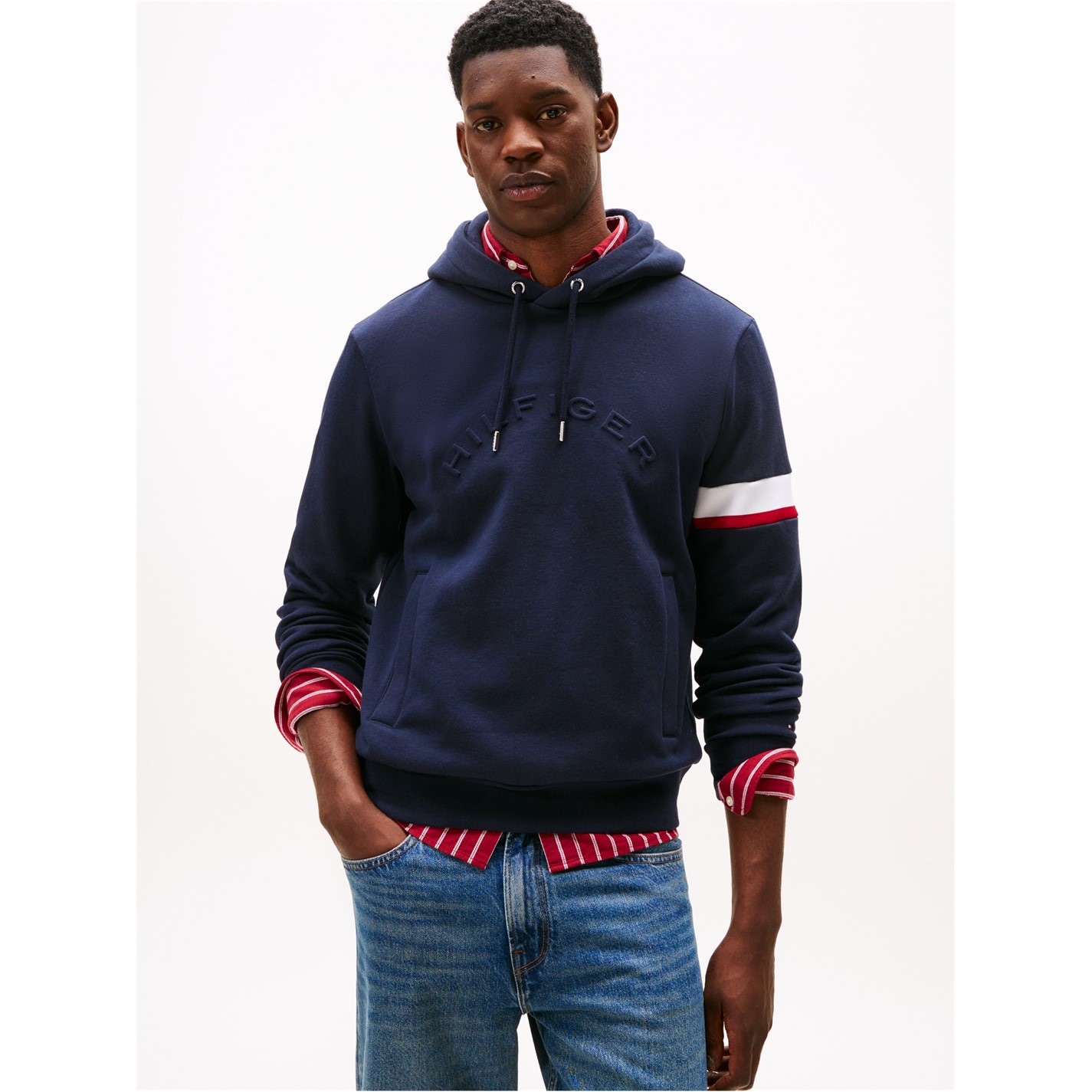 Mikina Tommy Hilfiger Desert Sky DW5 8441912 Men's Sleeve Tape Over-the-Head Hoodie - 2