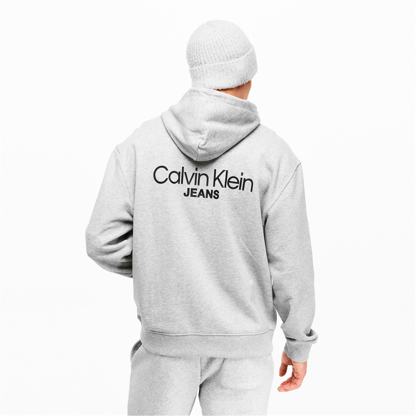Mikina Calvin Klein Jeans Heroic Grey Htr 4632439 Men's Back Print Hoodie - 4